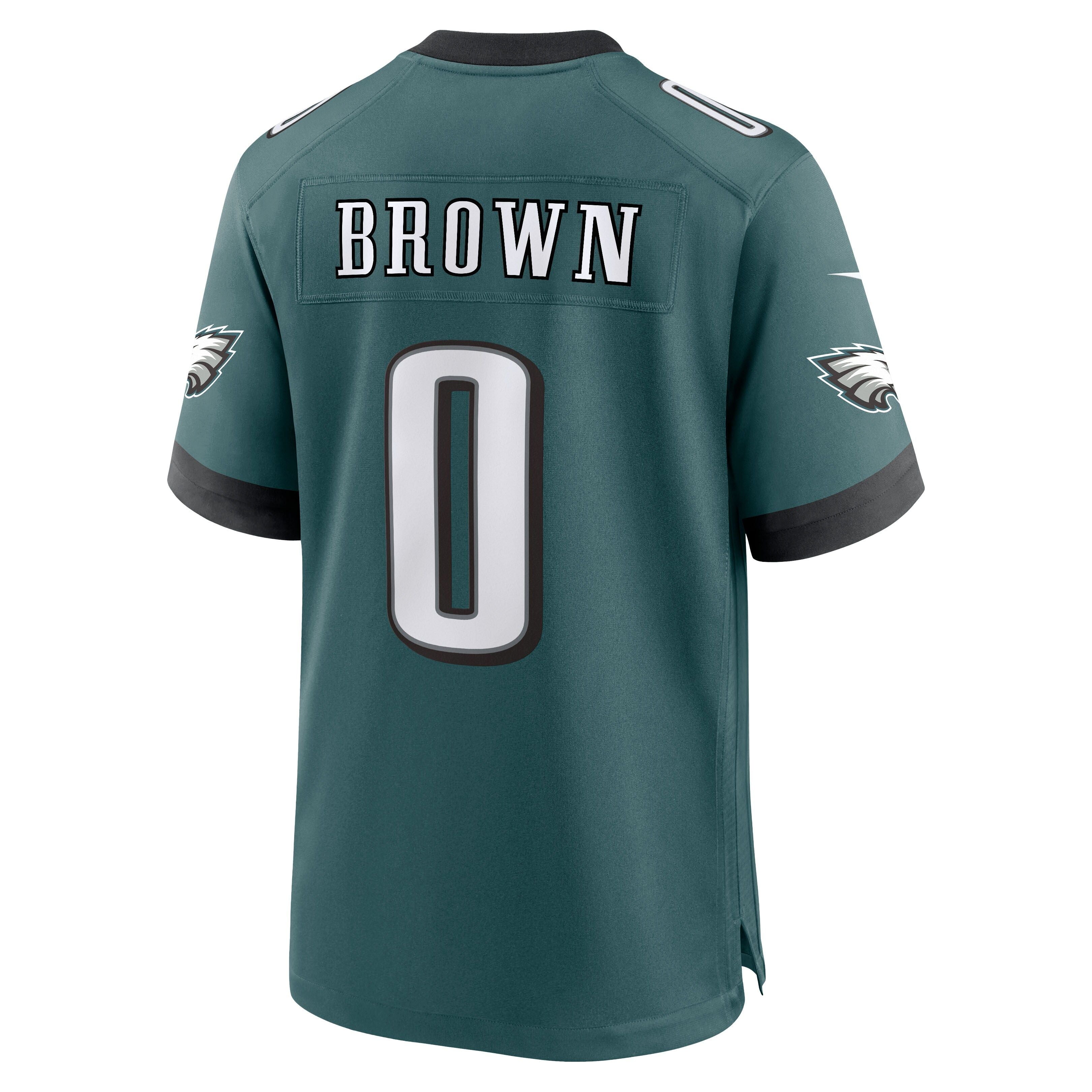Men's Philadelphia Eagles Marquise Brown Nike Midnight Green Team Game Jersey