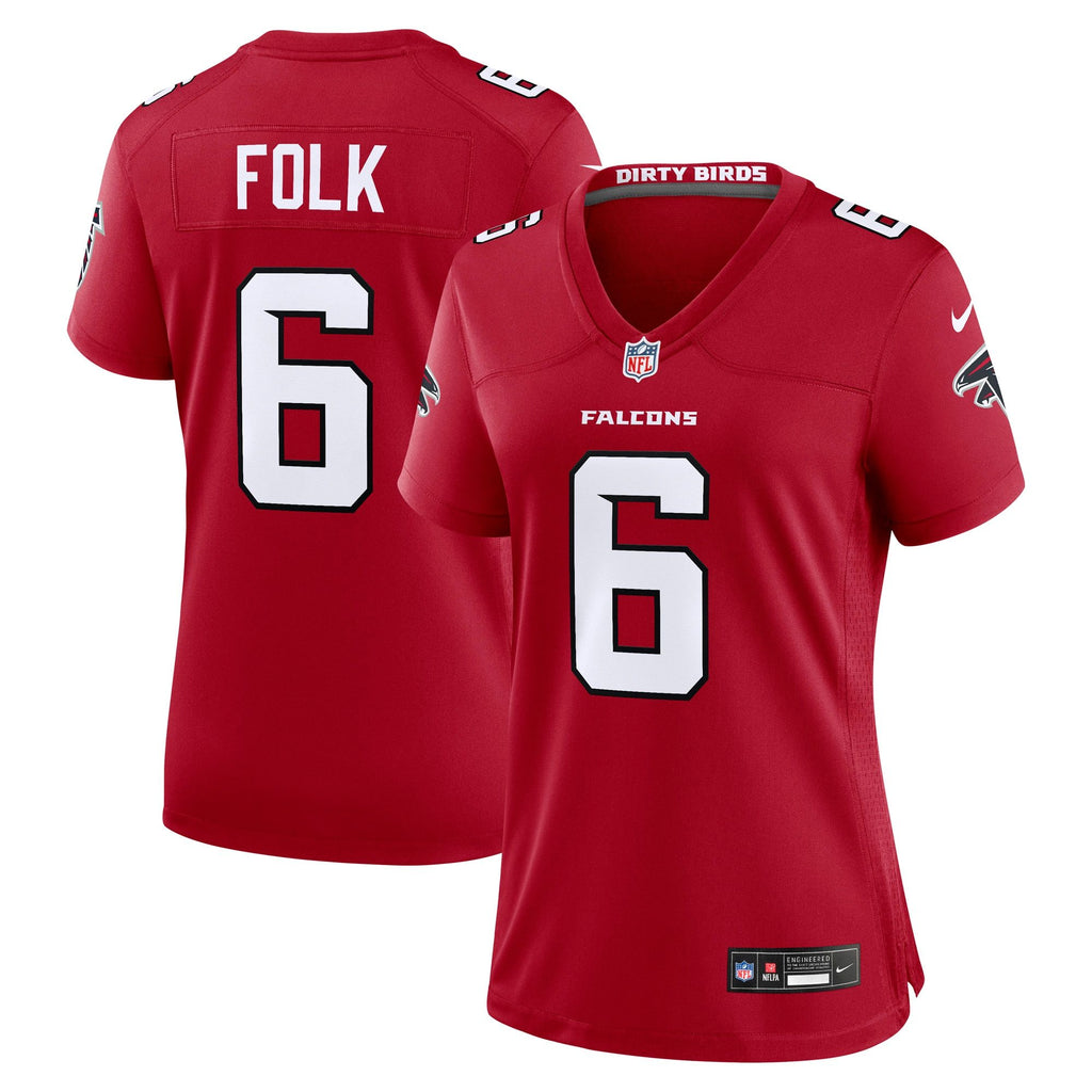Women's Atlanta Falcons Nick Folk Nike Red Team Game Jersey