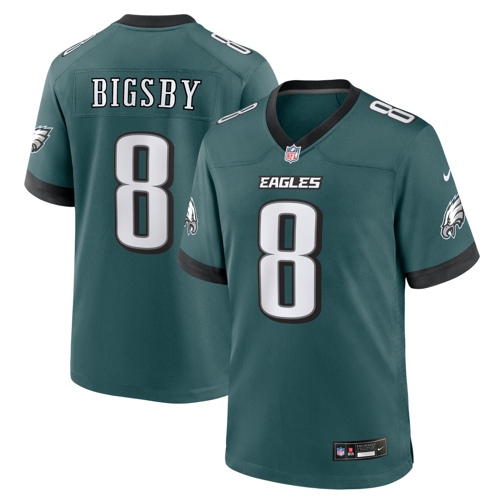 Men's Philadelphia Eagles Tank Bigsby Nike Midnight Green Team Game Jersey