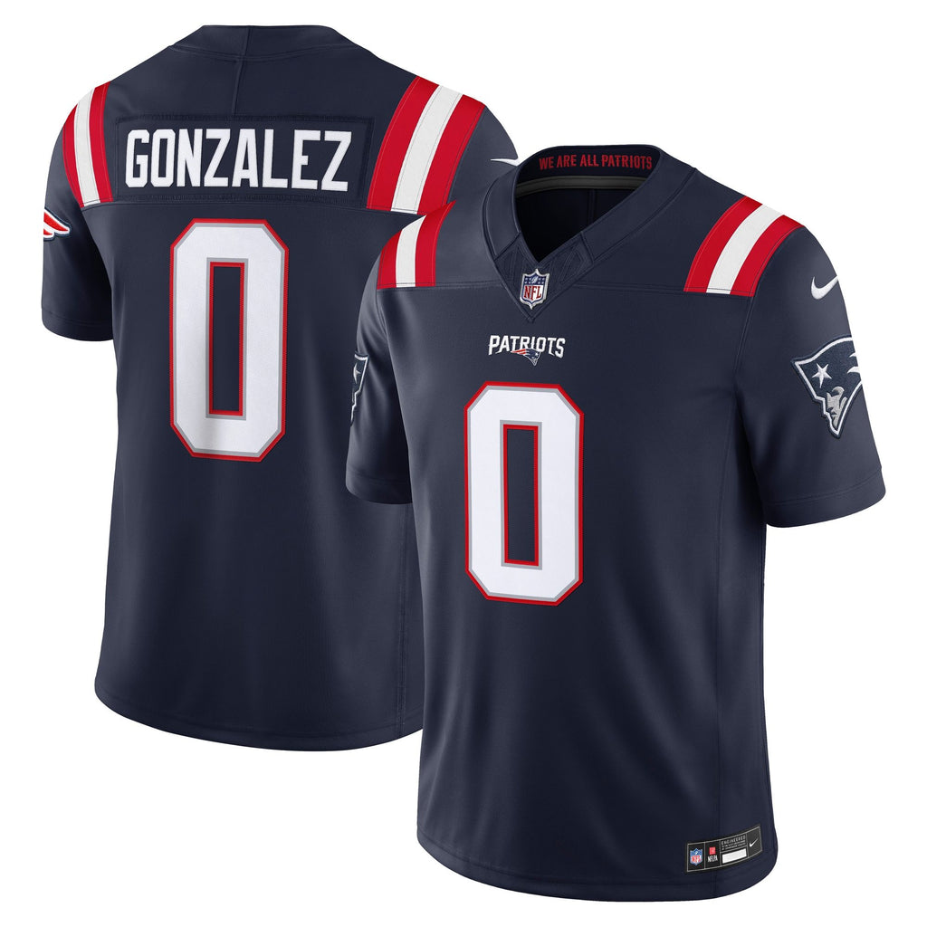 Men's New England Patriots Christian Gonzalez Nike Navy Team Vapor Fuse Stitched Limited Jersey