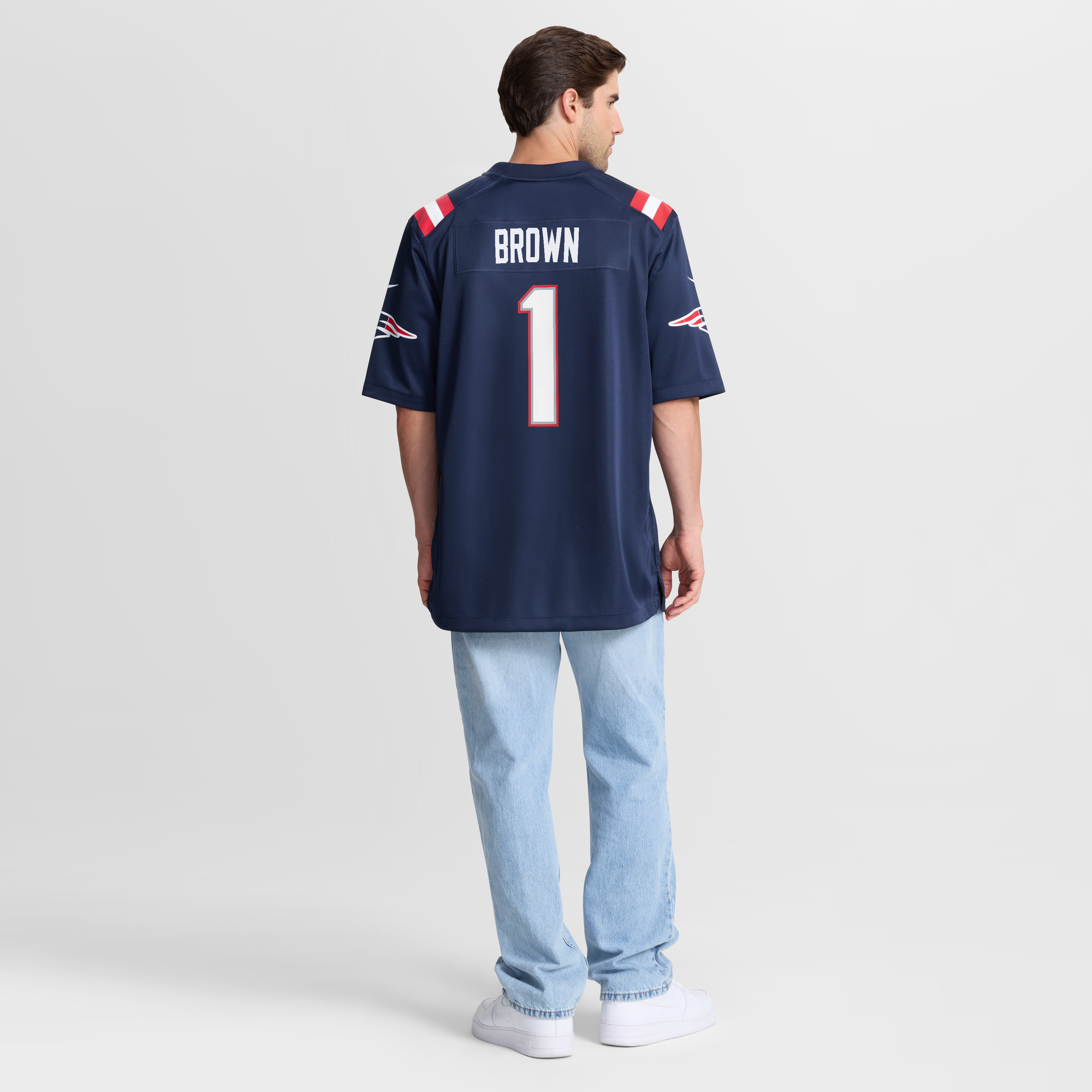 Men's New England Patriots Aj Brown Nike Navy Team Game Jersey