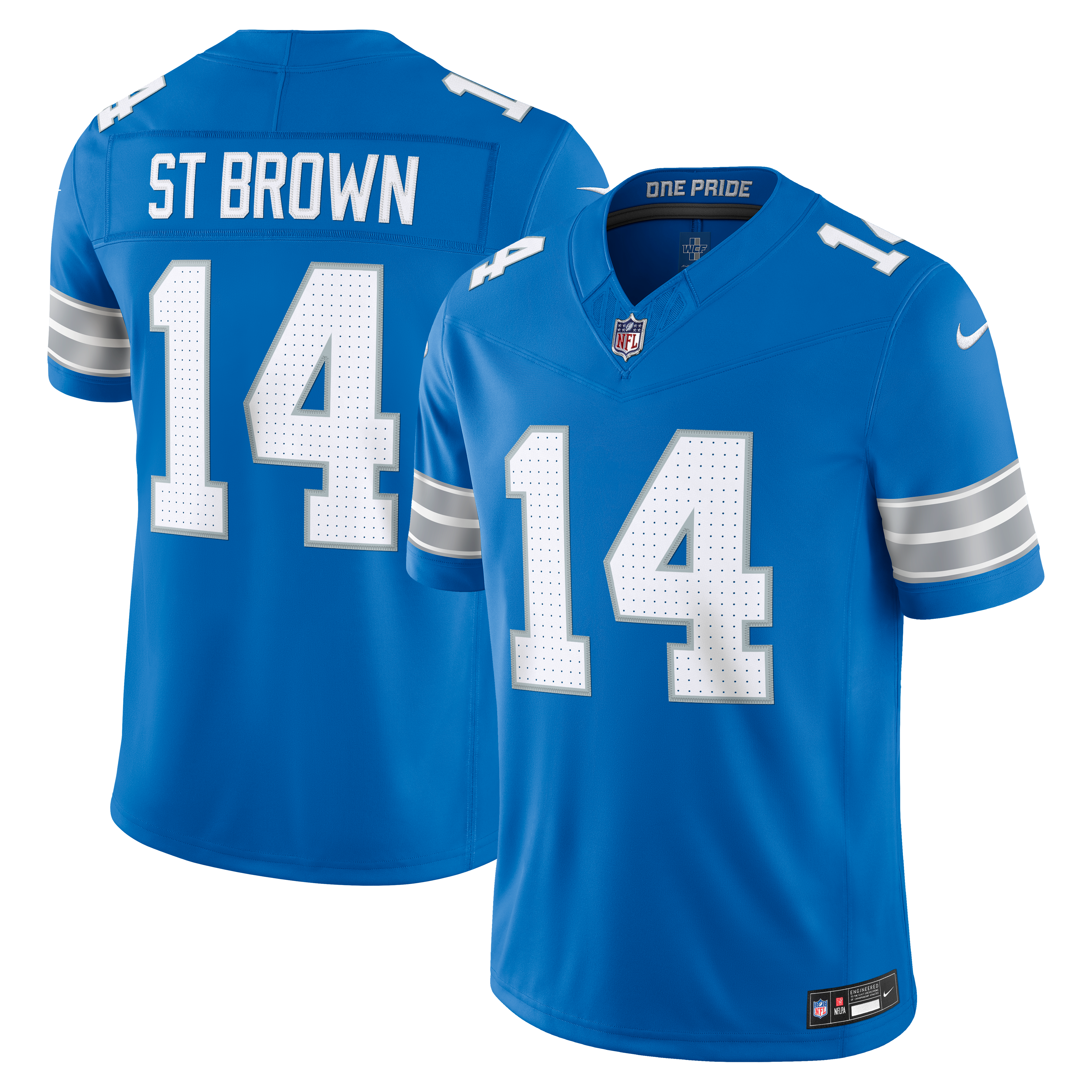 Men's Detroit Lions Amon Ra St Brown Nike Blue Team Vapor Fuse Stitched Limited Jersey