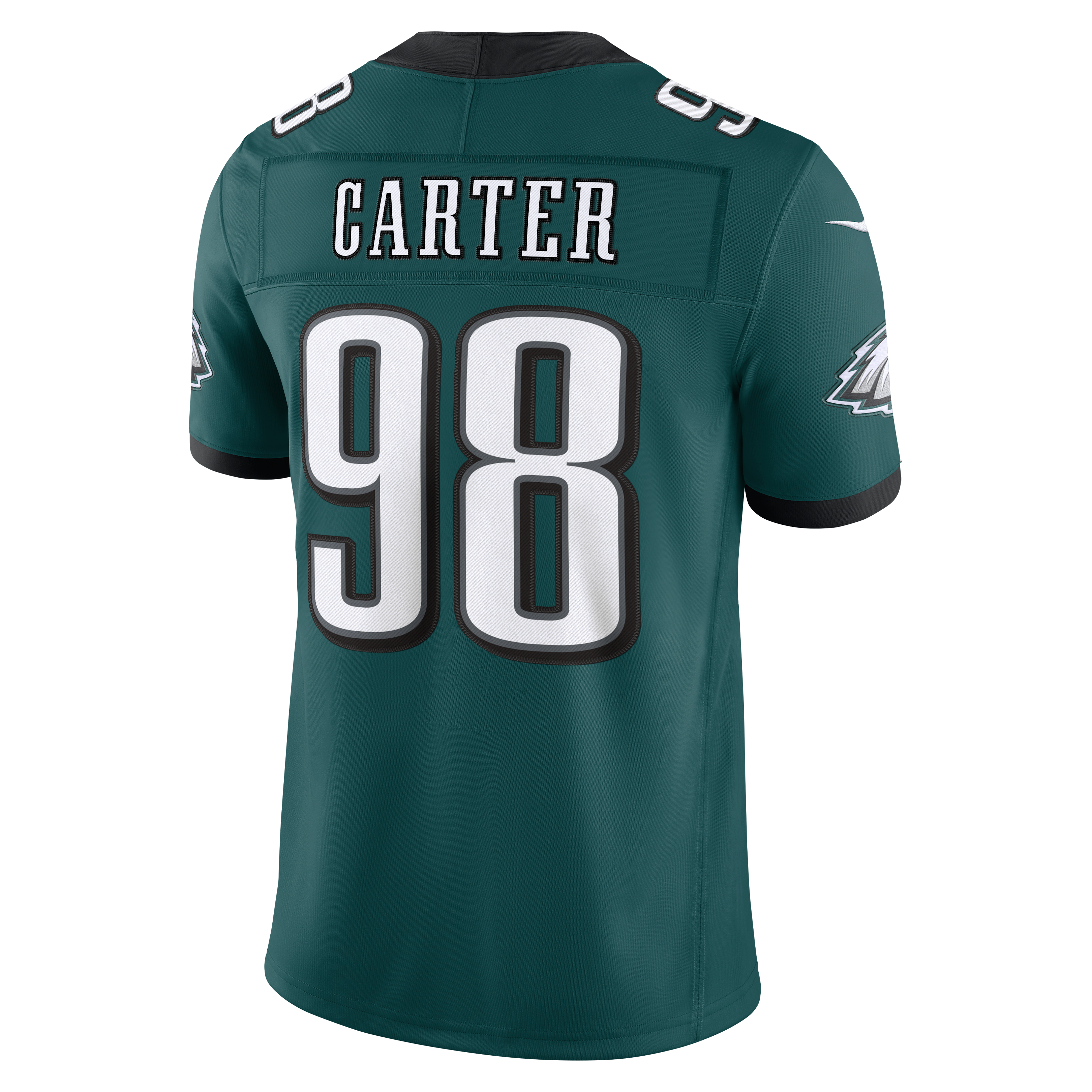 Men's Philadelphia Eagles Jalen Carter Nike Midnight Green Team Vapor Fuse Stitched Limited Jersey