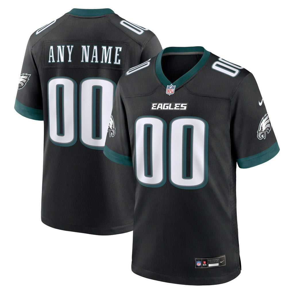 Men's Philadelphia Eagles Nike Black Alternate Custom Game Jersey