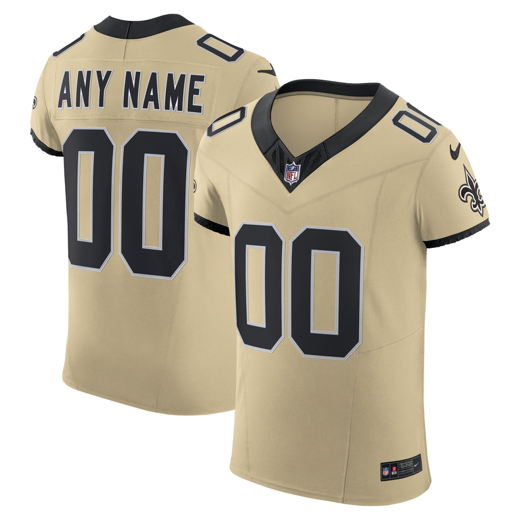 Men's New Orleans Saints Nike Gold Alternate Vapor Fuse Elite Custom Jersey