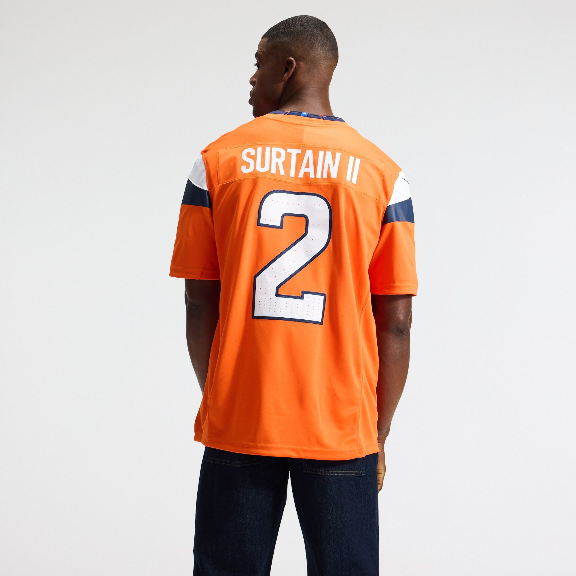 Men's Denver Broncos Patrick Surtain Ii Nike Orange Team Vapor Fuse Stitched Limited Jersey
