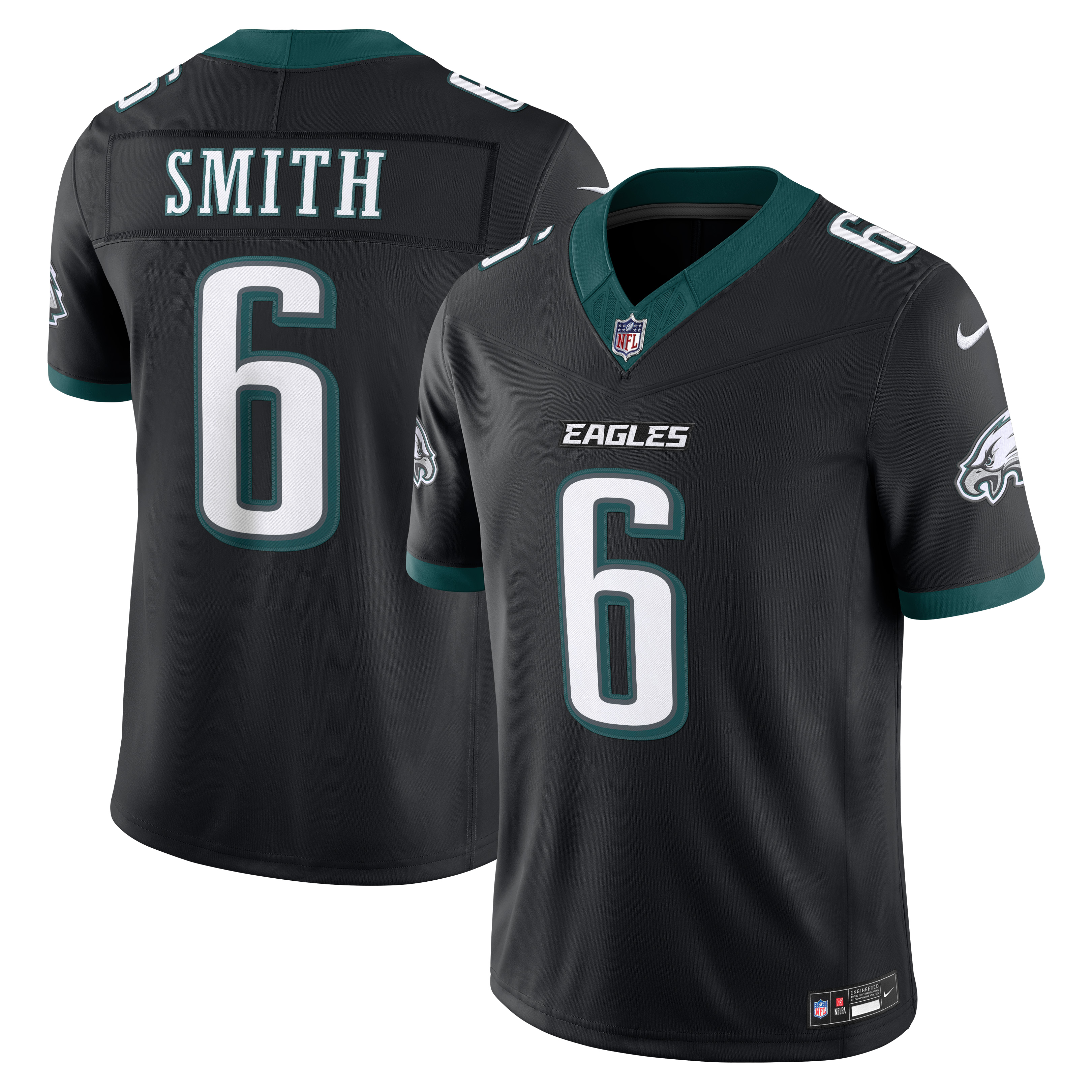Men's Philadelphia Eagles Devonta Smith Nike Black Alternate Vapor Fuse Stitched Limited Jersey