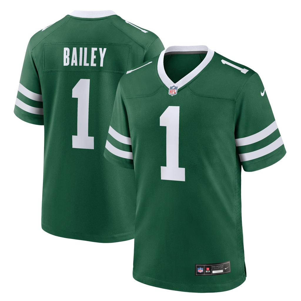 Men's New York Jets Nike David Bailey Legacy Green 2026 Nfl Draft First Round Pick No 2 Team Game Jersey