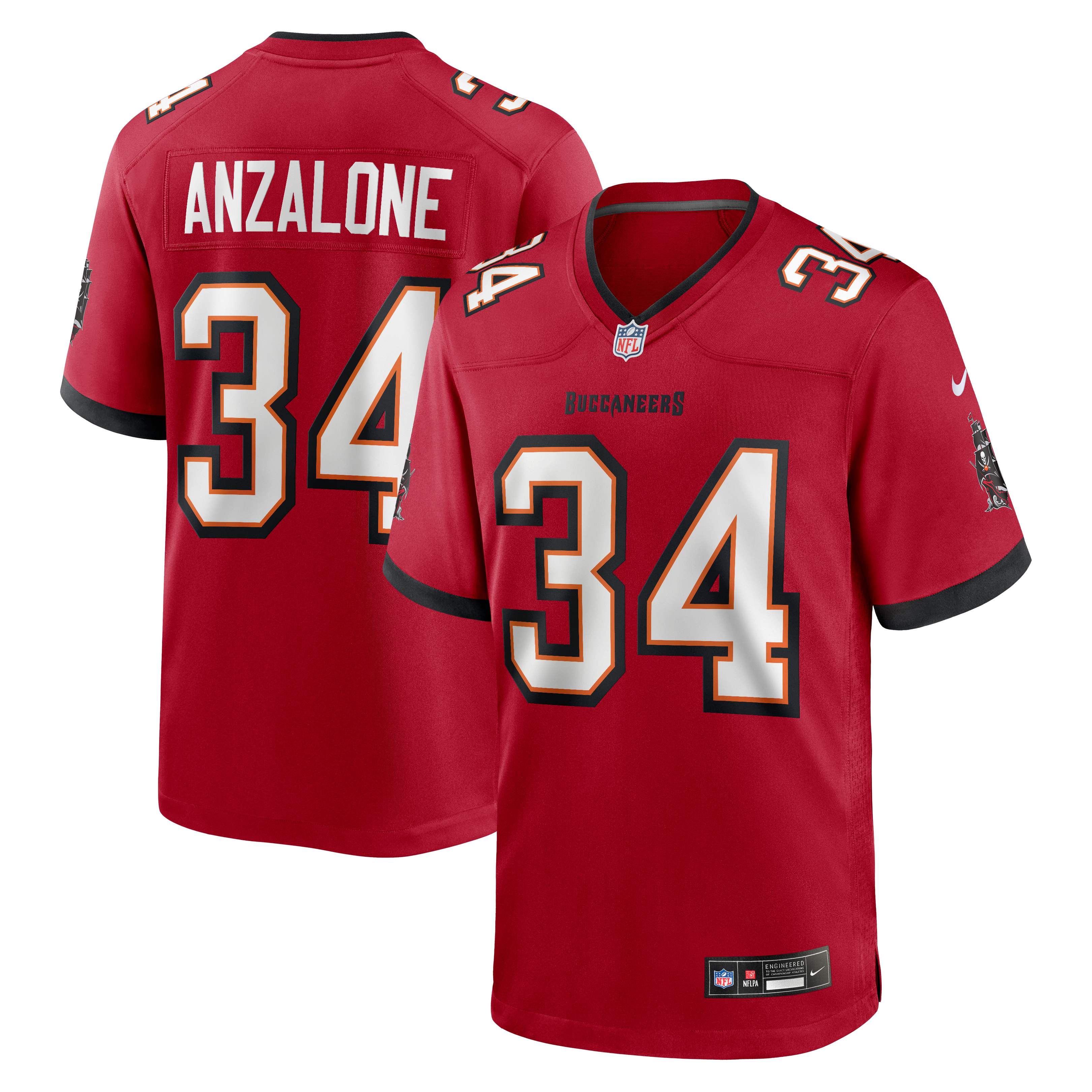 Men's Tampa Bay Buccaneers Alex Anzalone Nike Red Team Game Jersey