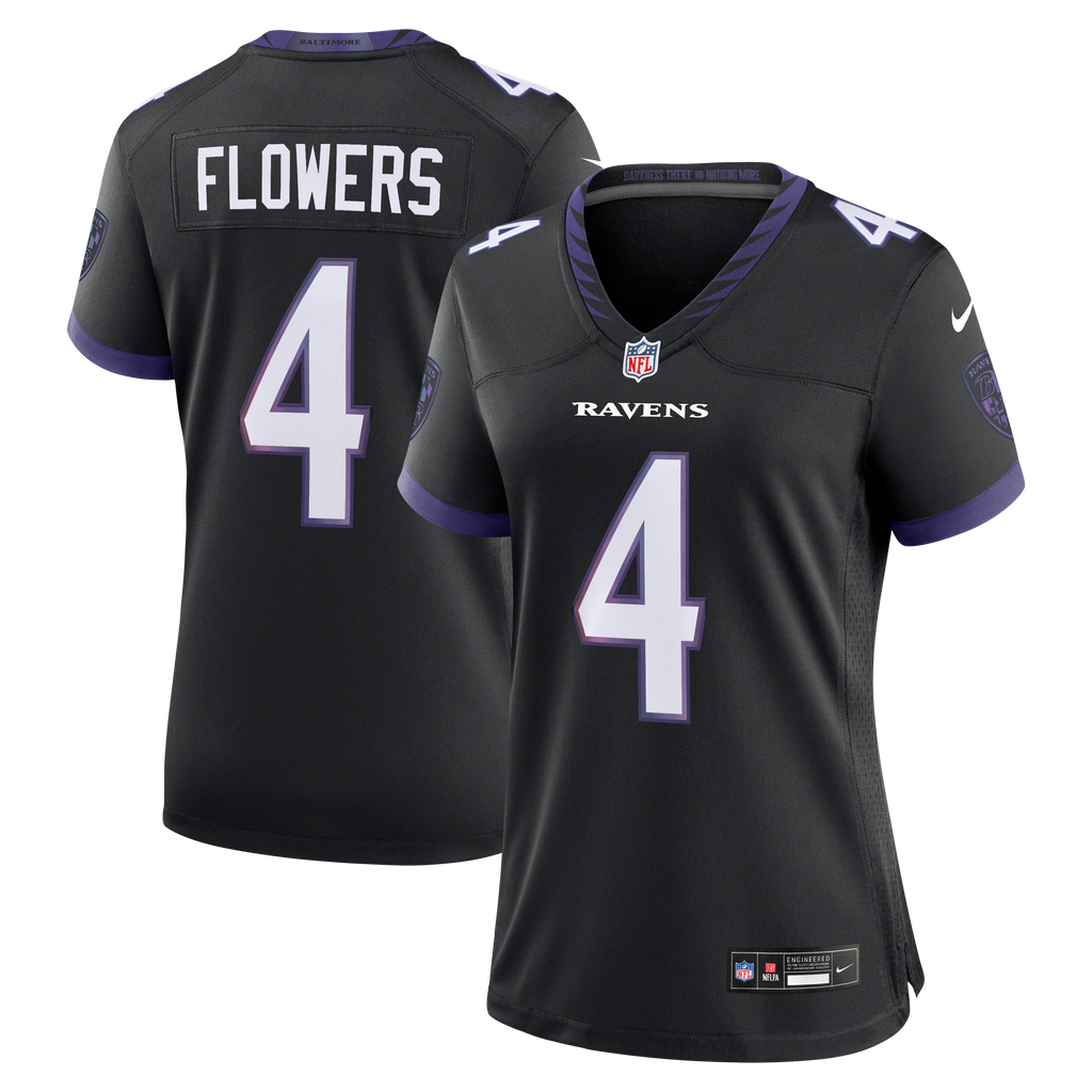 Women's Baltimore Ravens Zay Flowers Nike Black Alternate Game Jersey