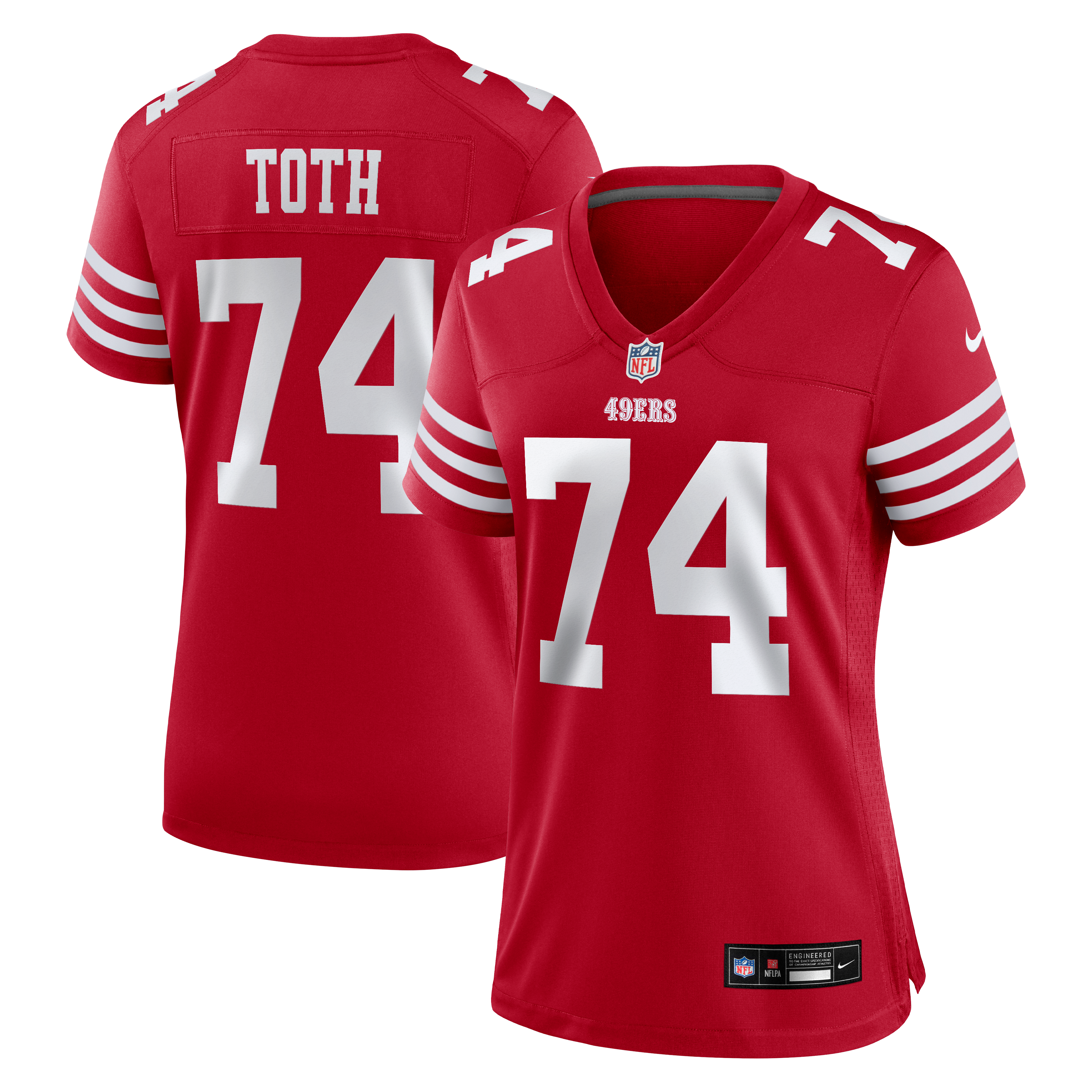 Women's San Francisco 49Ers Brett Toth Nike Scarlet Team Game Jersey