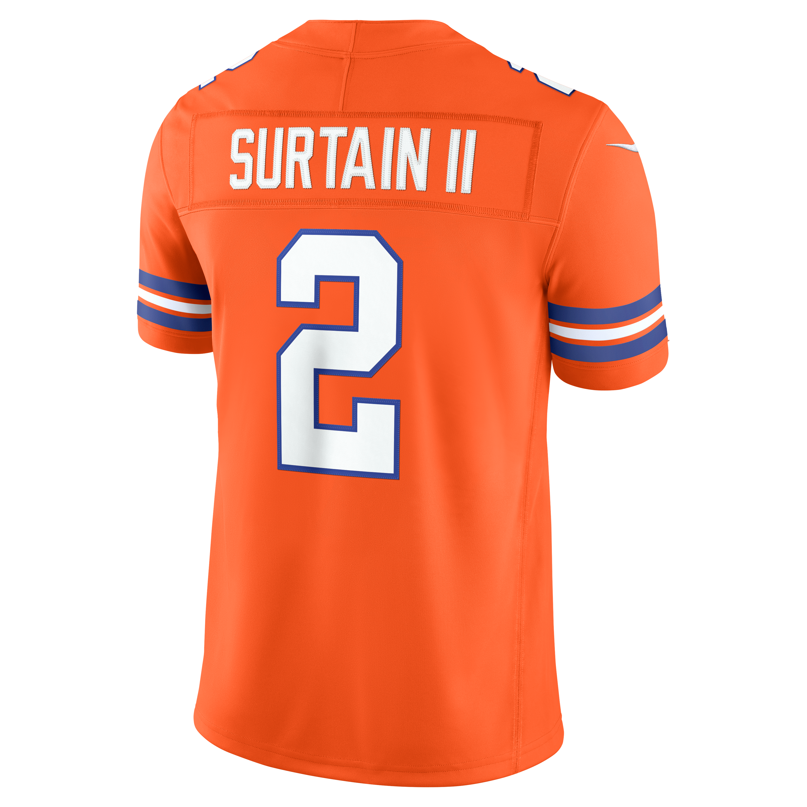 Men's Denver Broncos Pat Surtain Ii Nike Orange Alternate Mile High Collection 1977 Throwback Vapor Fuse Stitched Limited Jersey