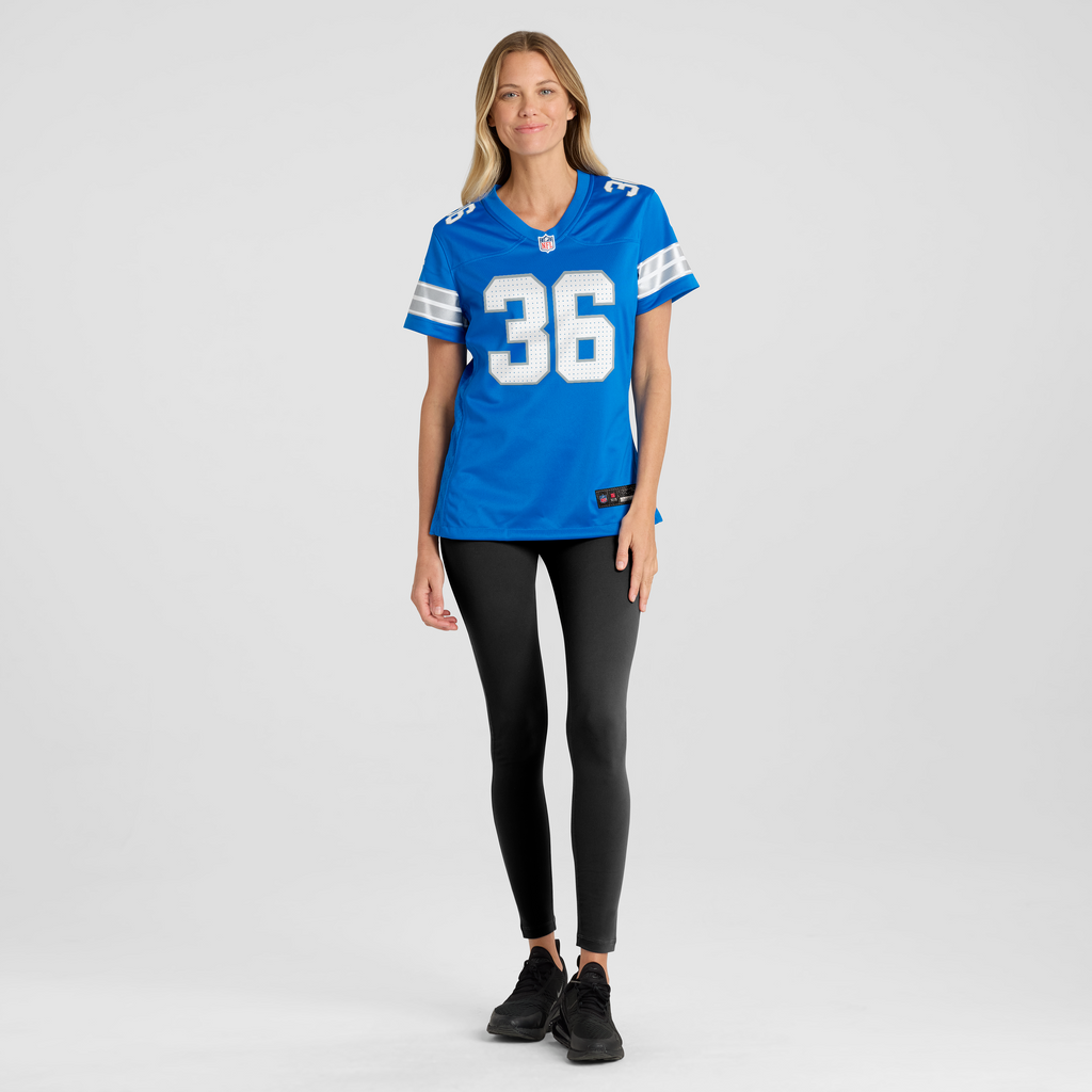 Women's Detroit Lions Chuck Clark Nike Blue Team Game Jersey