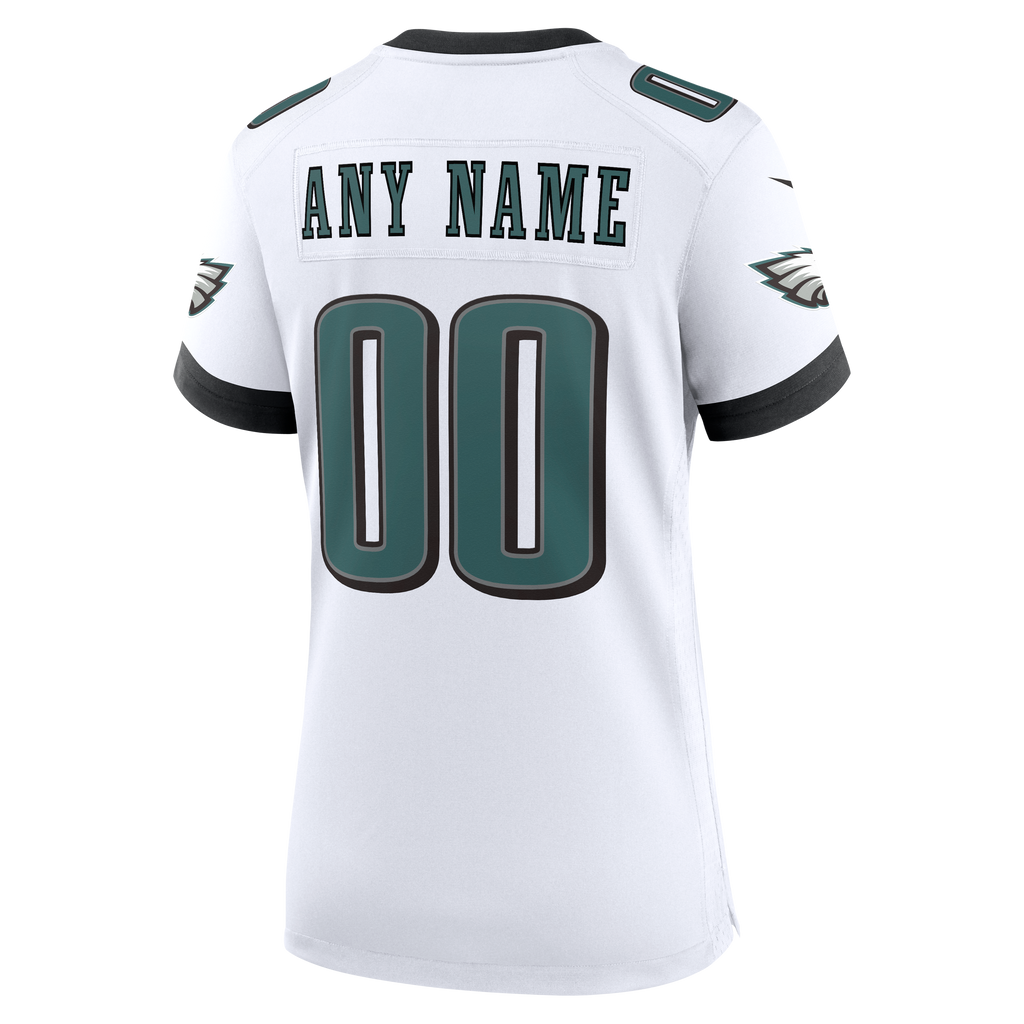 Women's Philadelphia Eagles Nike White Team Custom Game Jersey