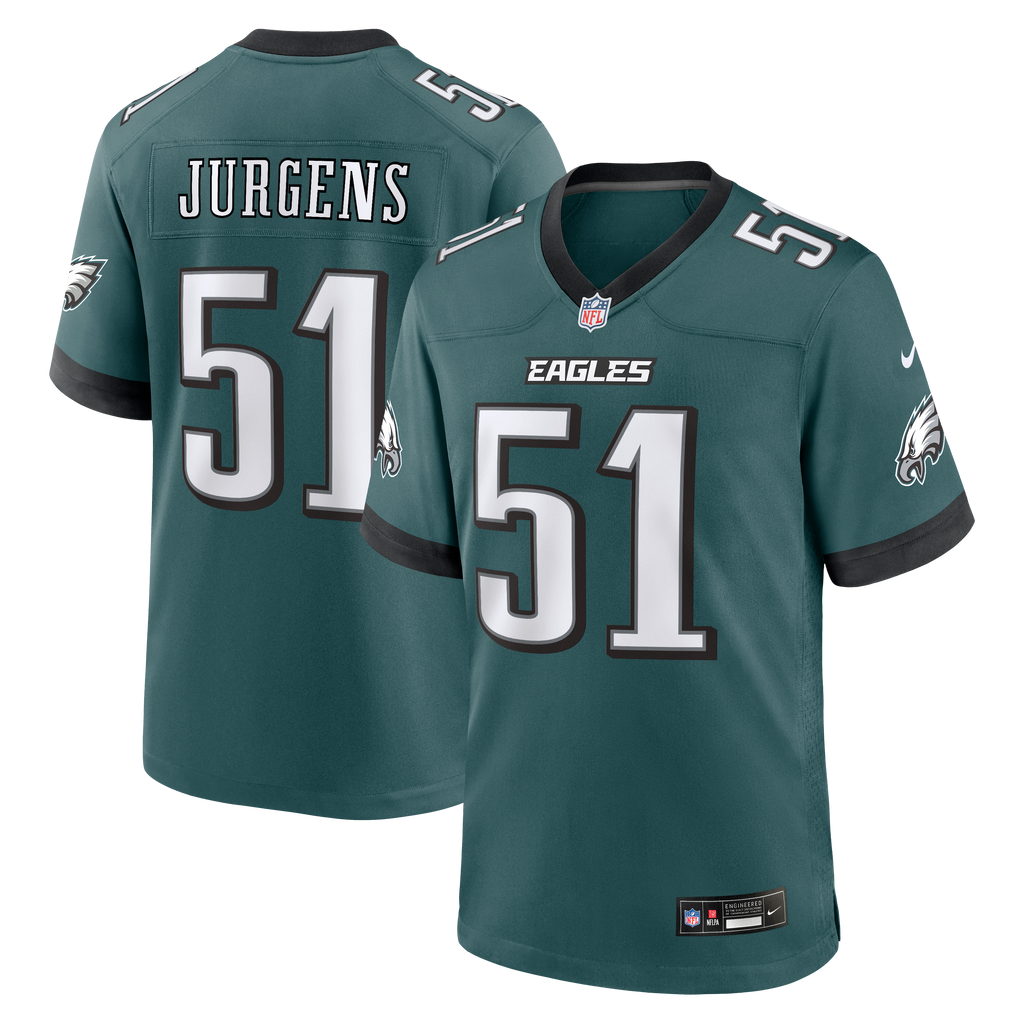 Men's Philadelphia Eagles Cam Jurgens Nike Midnight Green Team Game Jersey