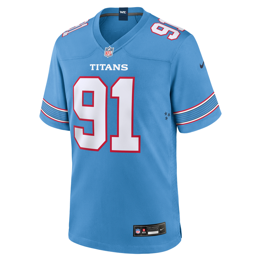 Men's Tennessee Titans John Franklin Myers Nike Light Blue Team Game Jersey