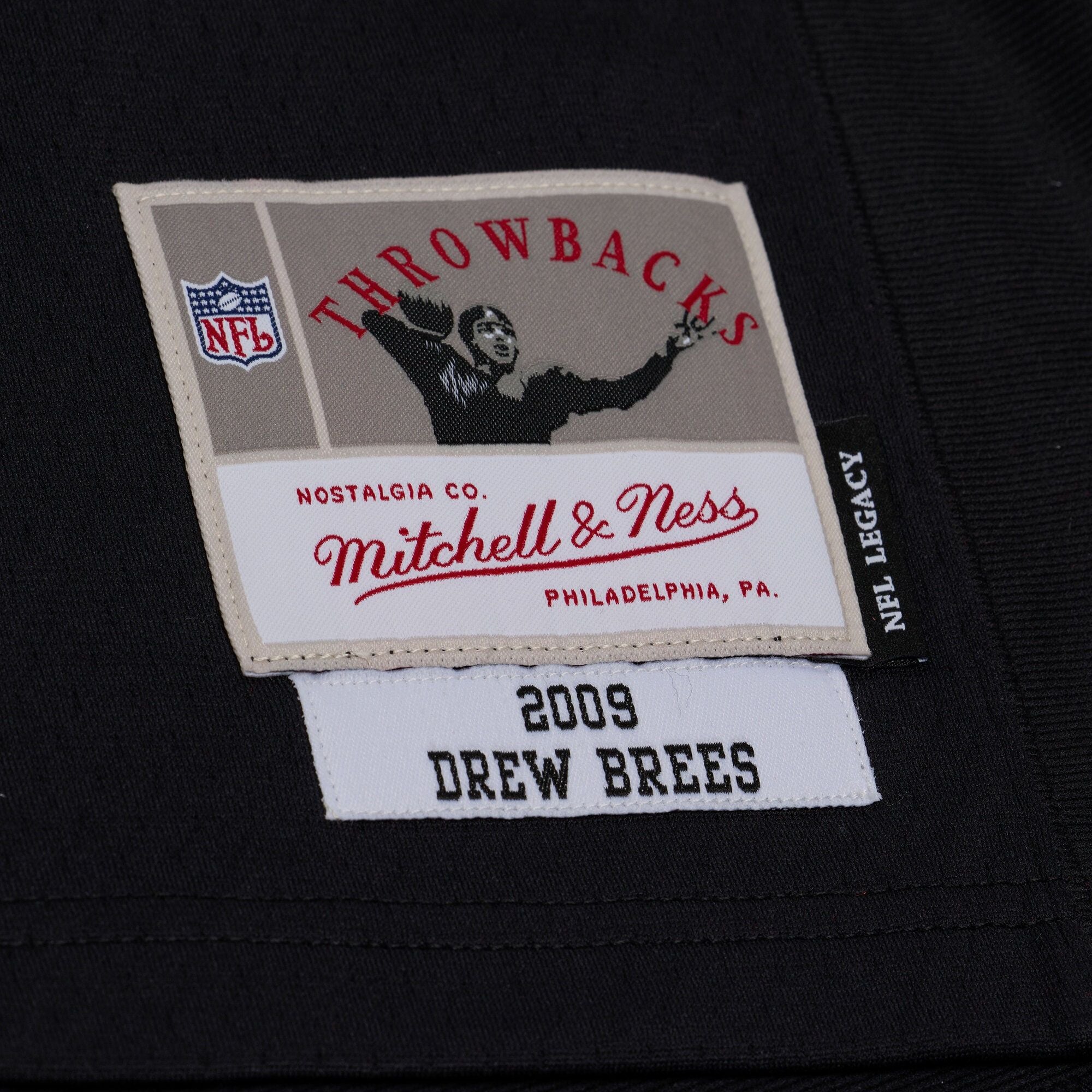 Men's New Orleans Saints Drew Brees Mitchell And Ness Black 2009 Legacy Jersey