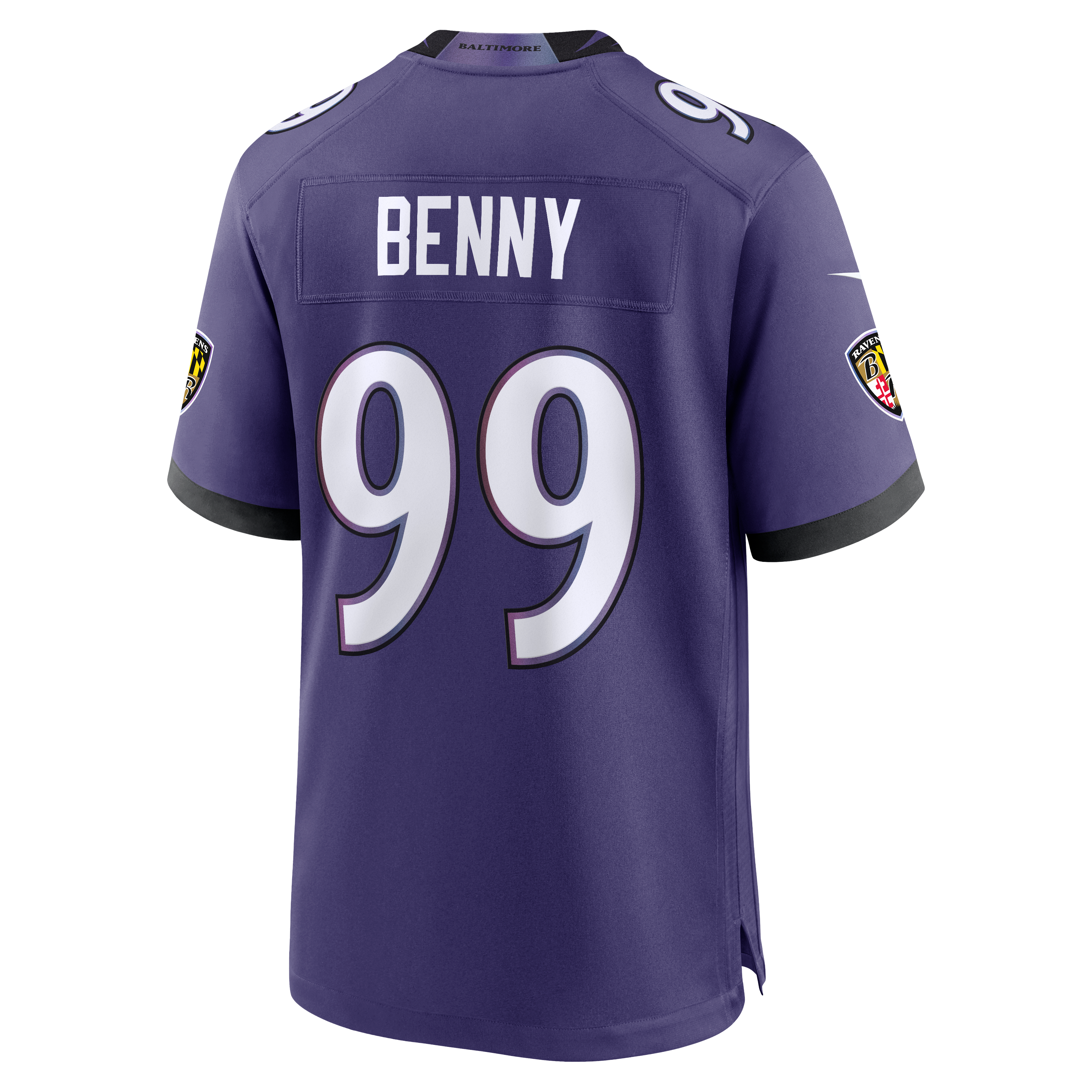 Men's Baltimore Ravens Rayshaun Benny Nike Purple Team Game Jersey