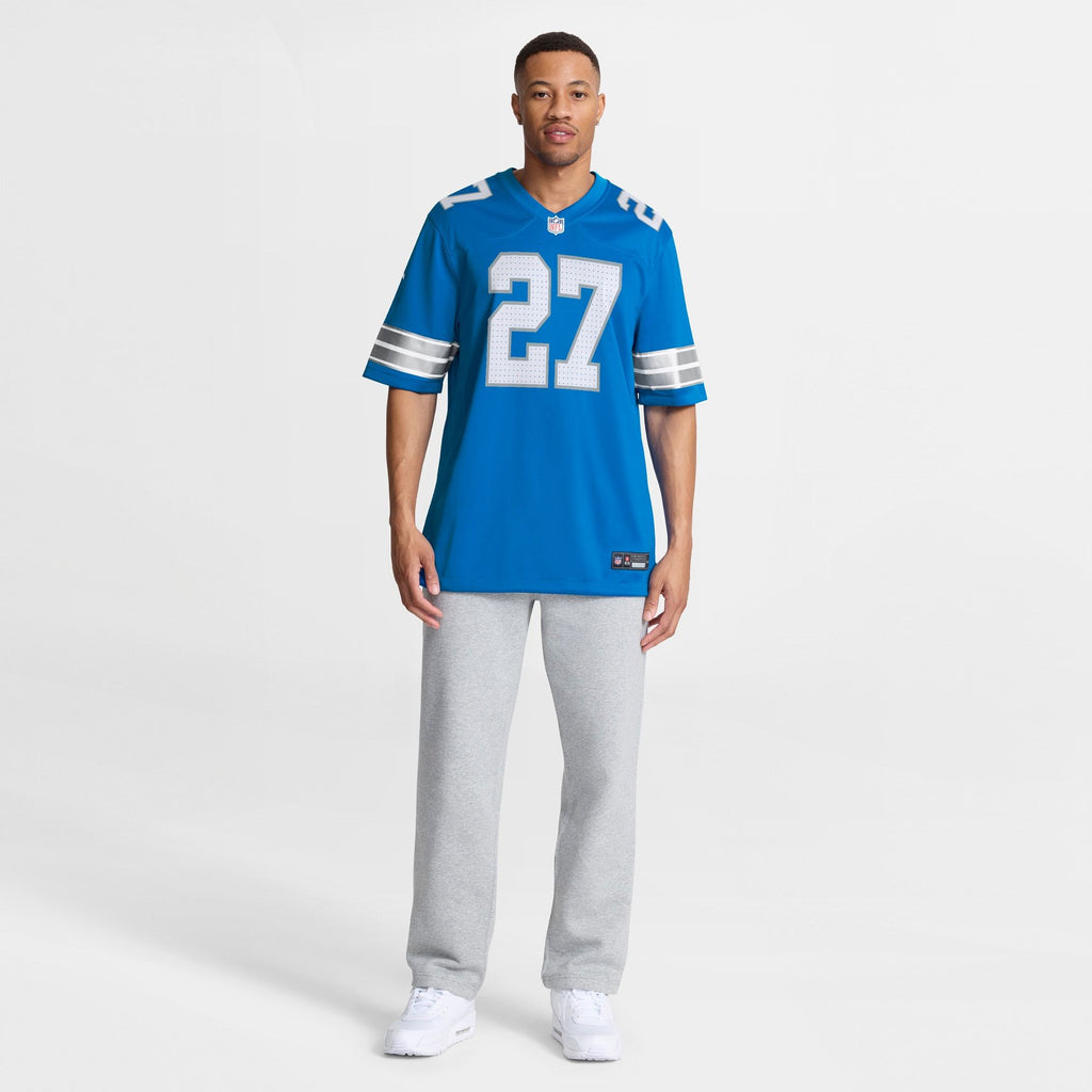 Men's Detroit Lions Christian Izien Nike Blue Team Game Jersey