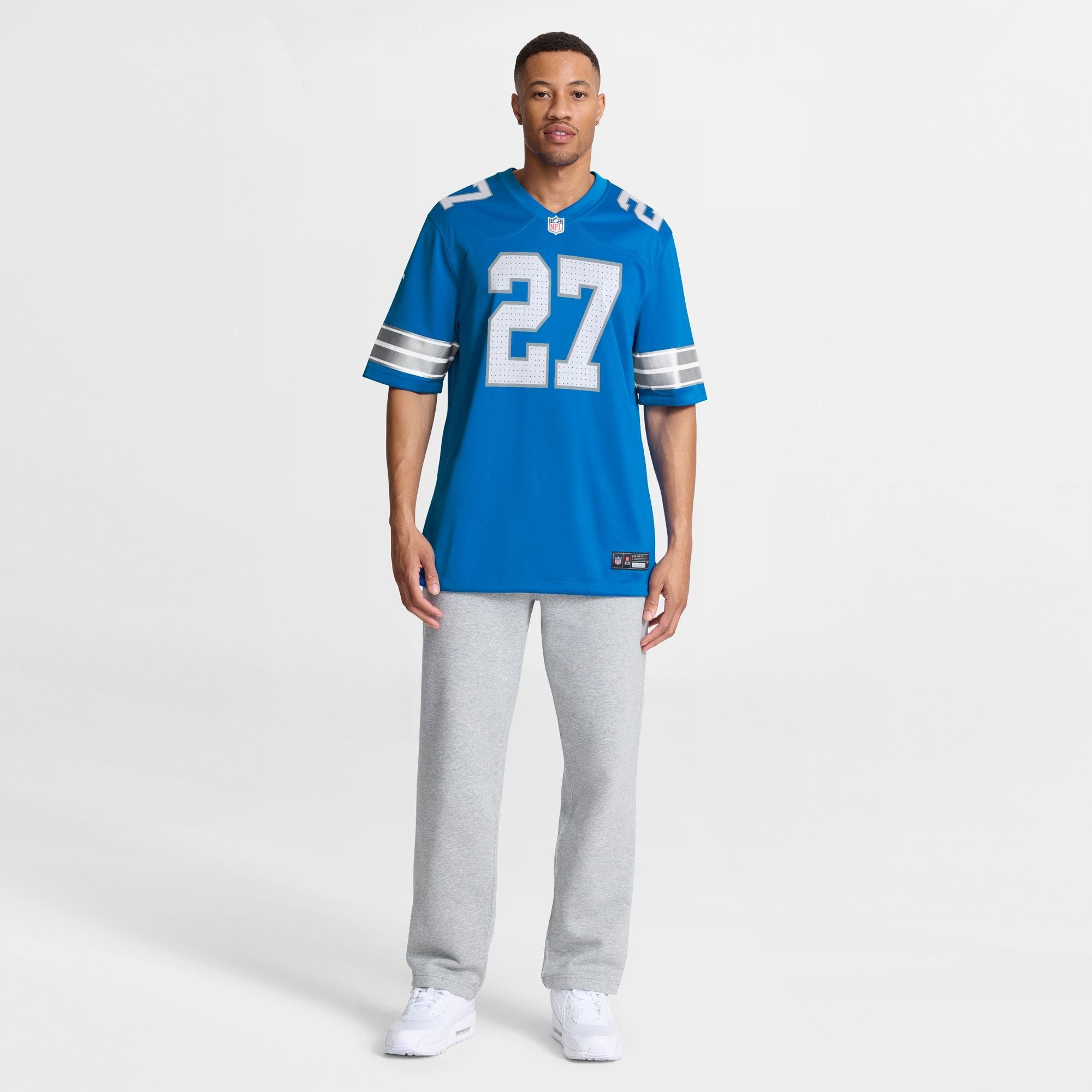 Men's Detroit Lions Christian Izien Nike Blue Team Game Jersey