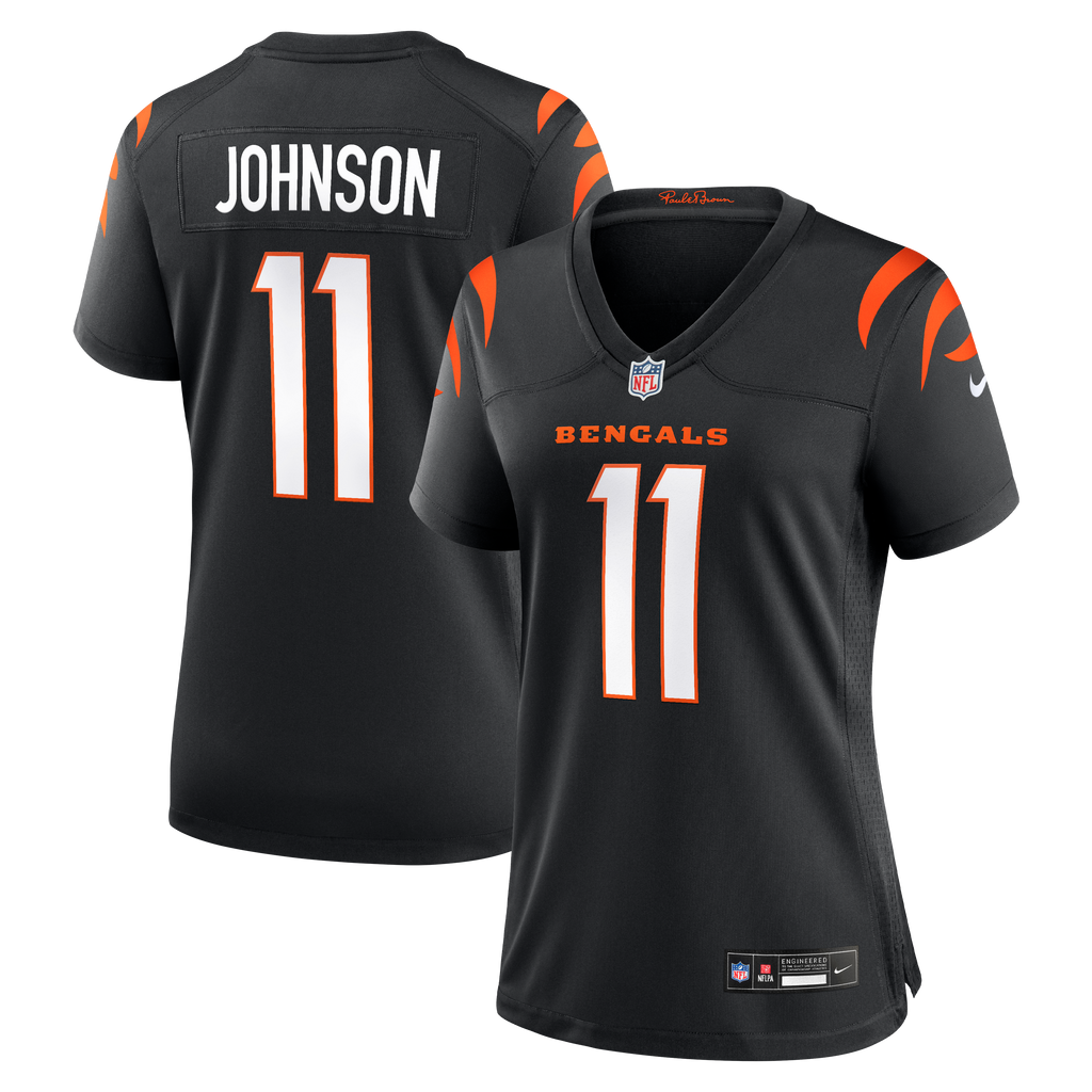 Women's Cincinnati Bengals Josh Johnson Nike Black Team Game Jersey