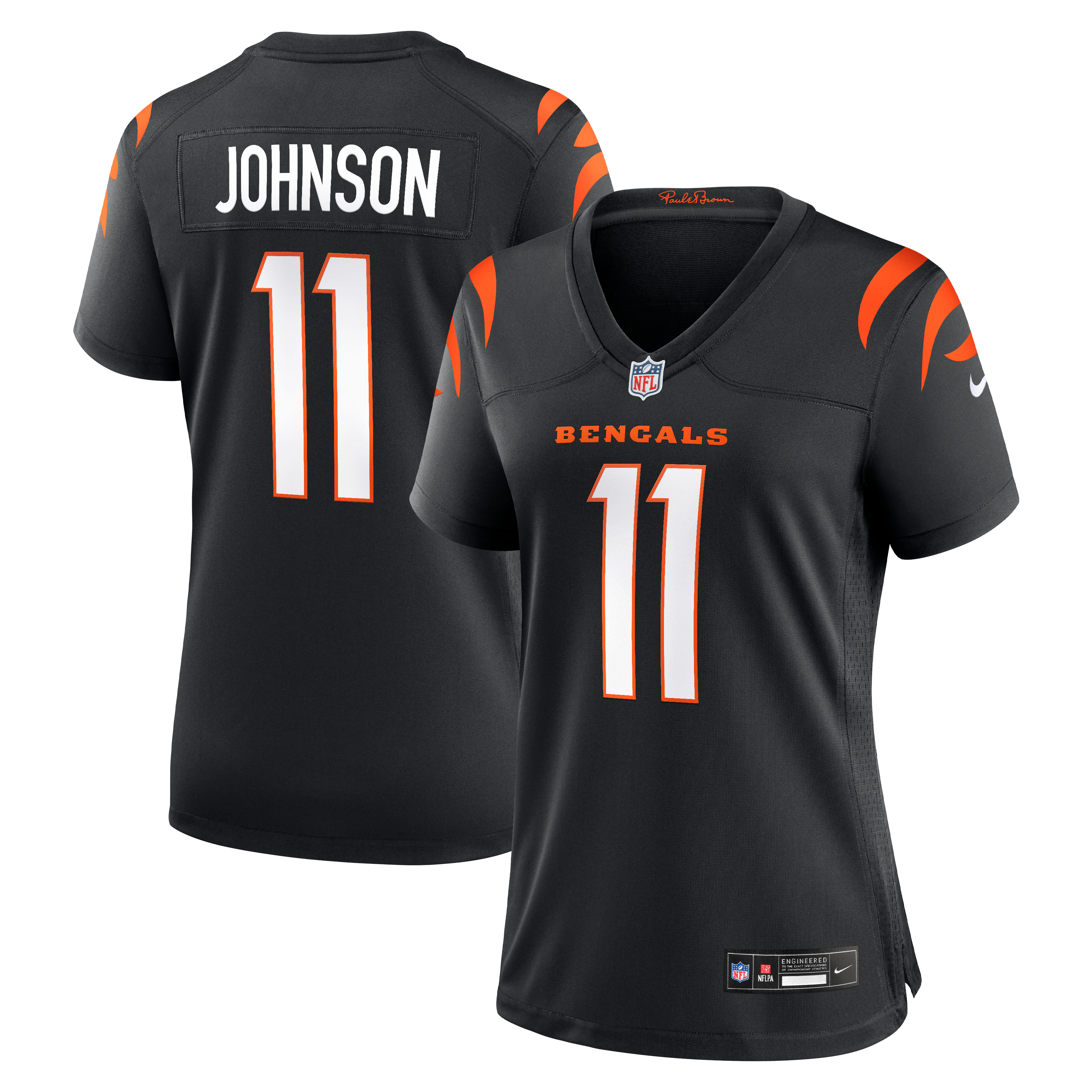 Women's Cincinnati Bengals Josh Johnson Nike Black Team Game Jersey