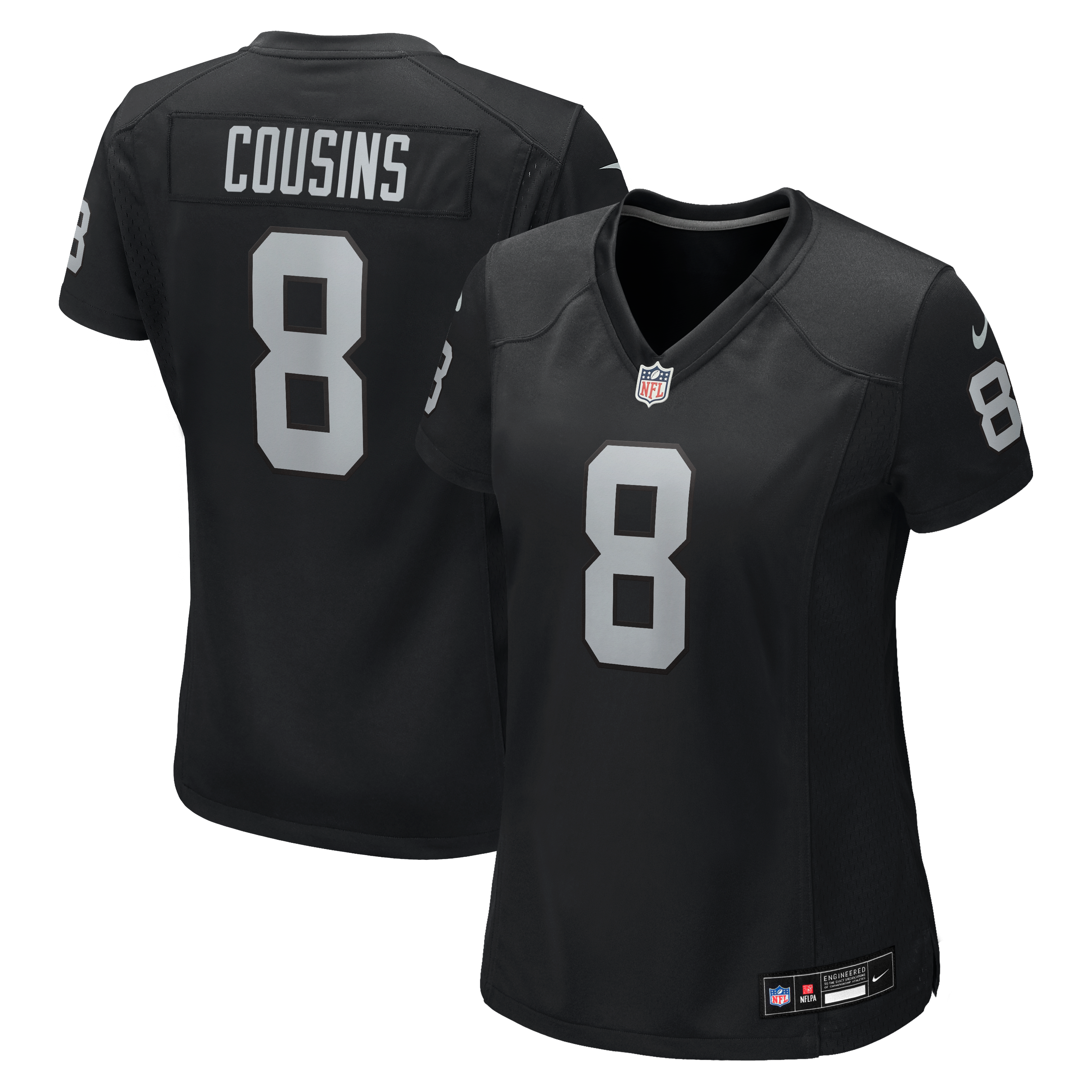 Women's Las Vegas Raiders Kirk Cousins Nike Black Team Game Jersey