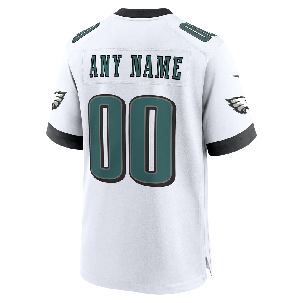 Men's Philadelphia Eagles Nike White White Custom Game Jersey