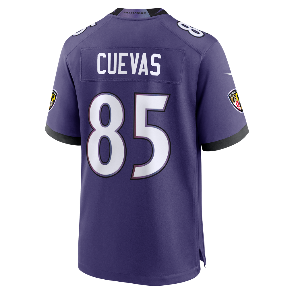 Men's Baltimore Ravens Josh Cuevas Nike Purple Team Game Jersey