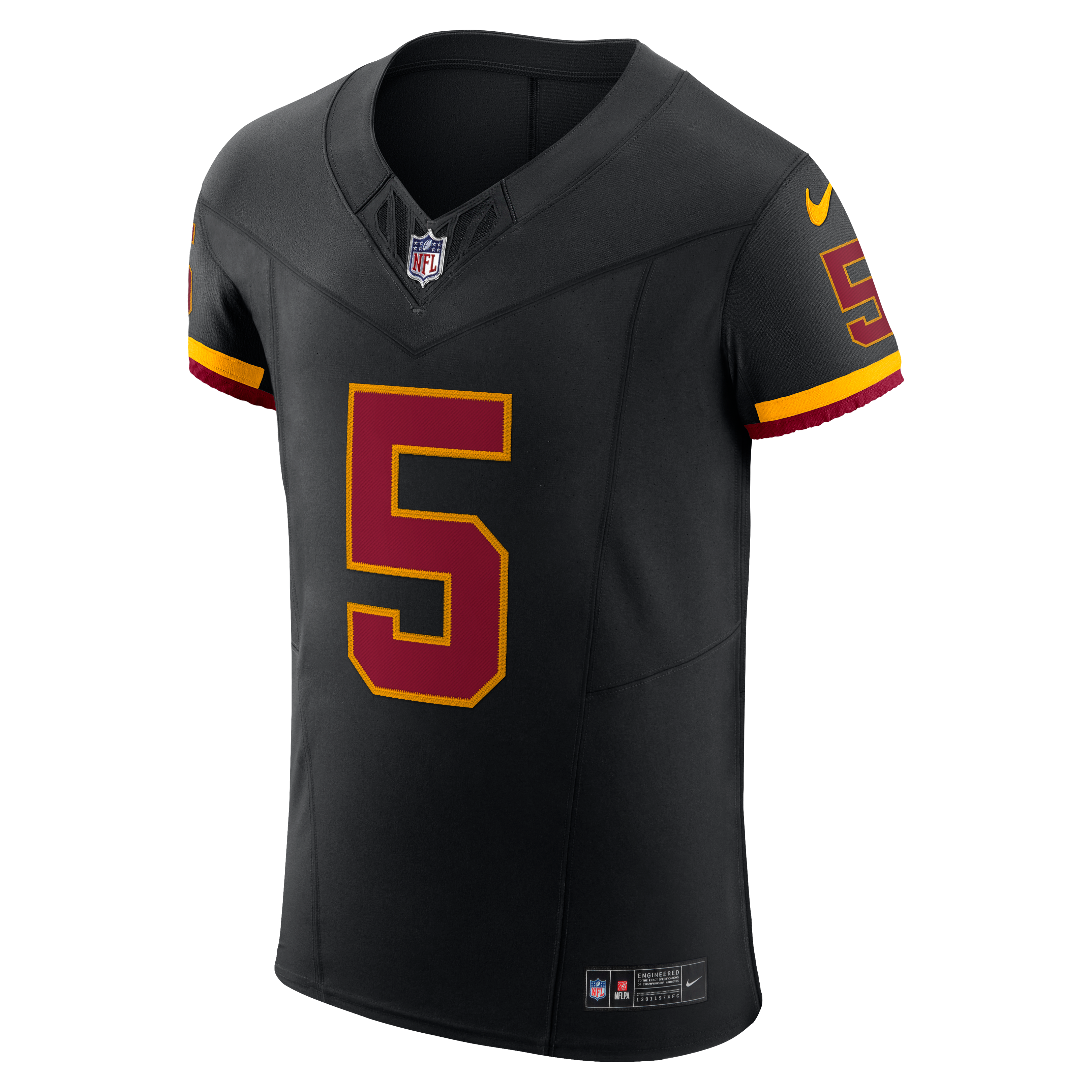 Men's Washington Commanders Jayden Daniels Nike Black Alternate Vapor Fuse Elite Jersey