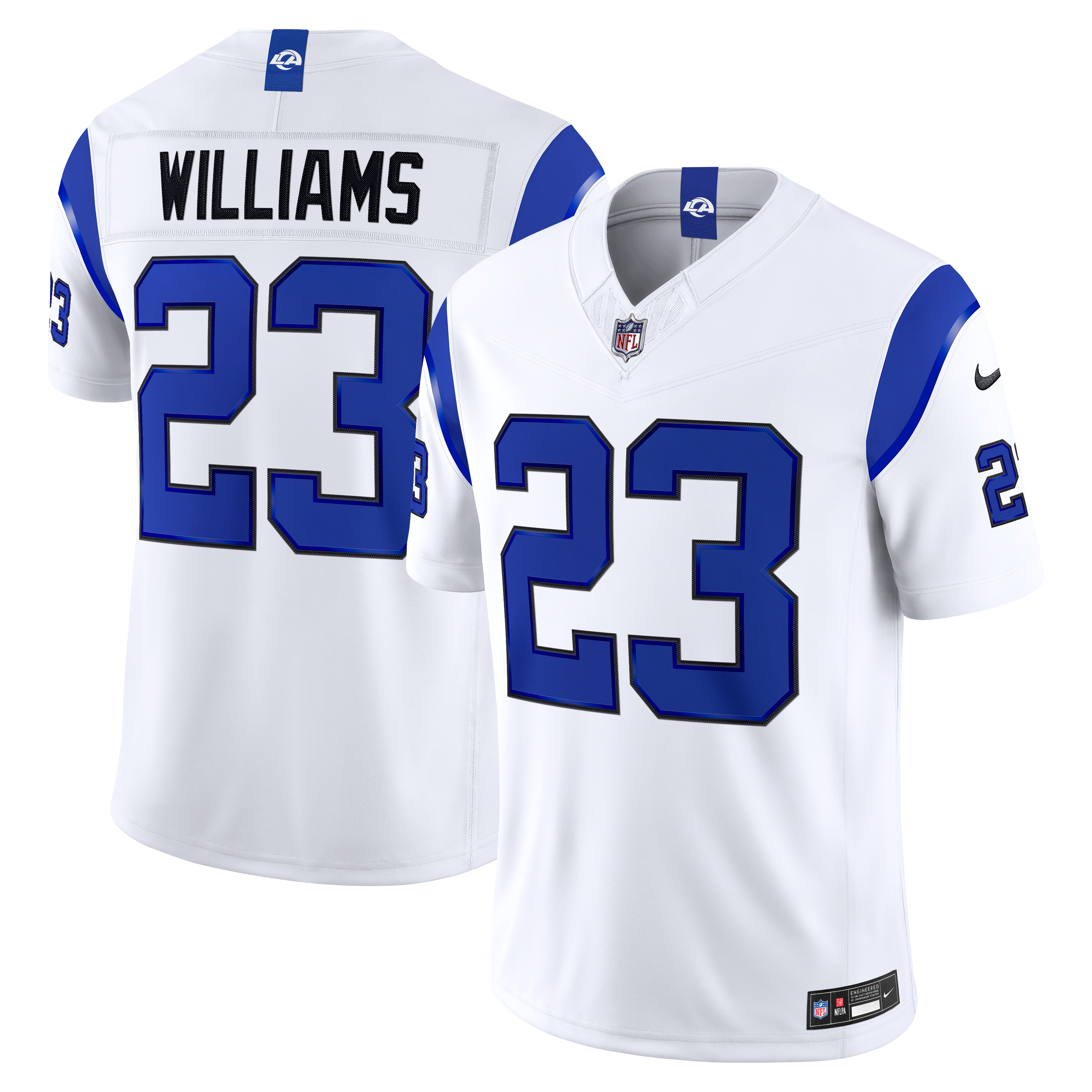 Men's Los Angeles Rams Kyren Williams Nike Fearsome White Vapor Fuse Stitched Limited Jersey