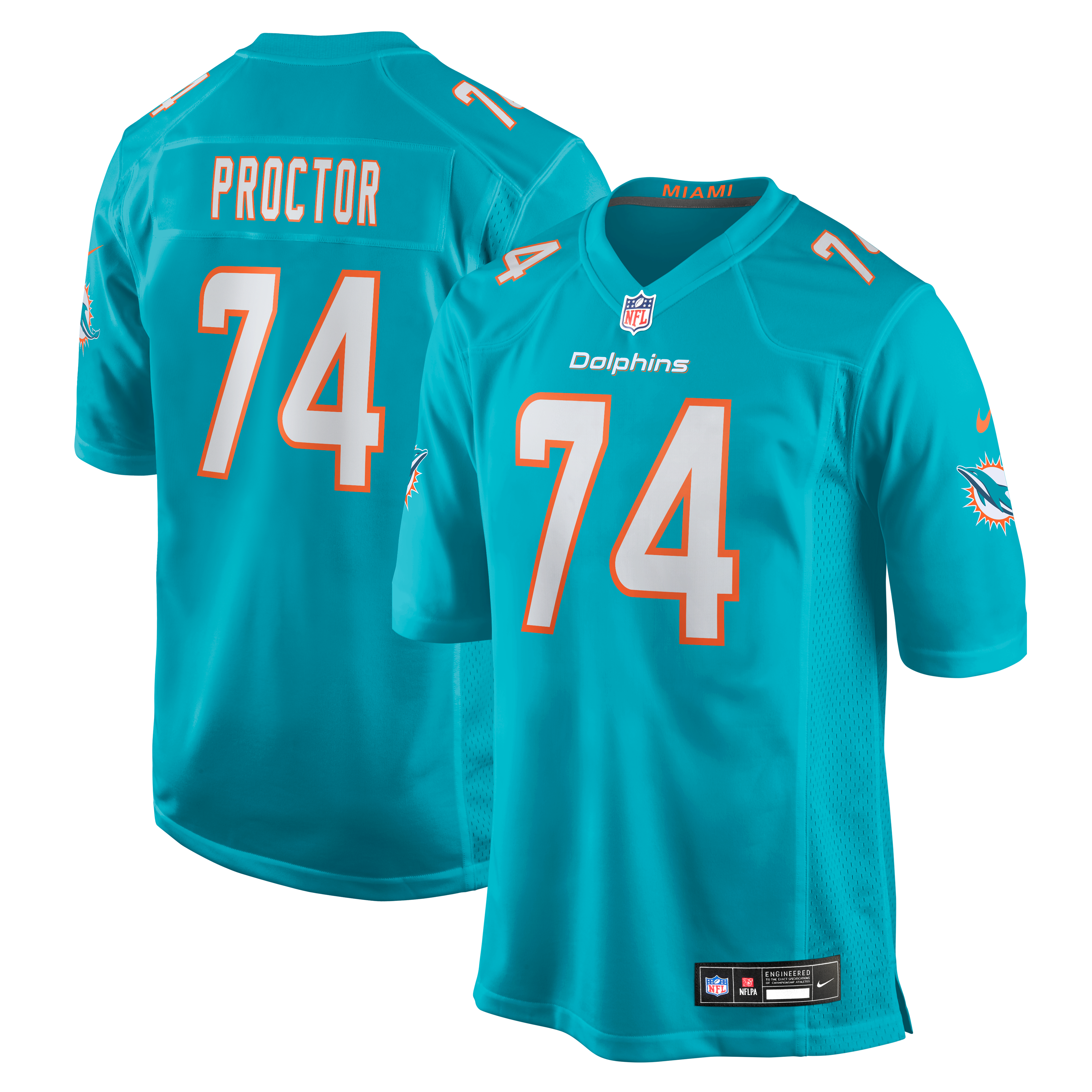 Men's Miami Dolphins Kayden Proctor Nike Aqua 2026 Nfl Draft First Round Pick No 12 Team Game Jersey