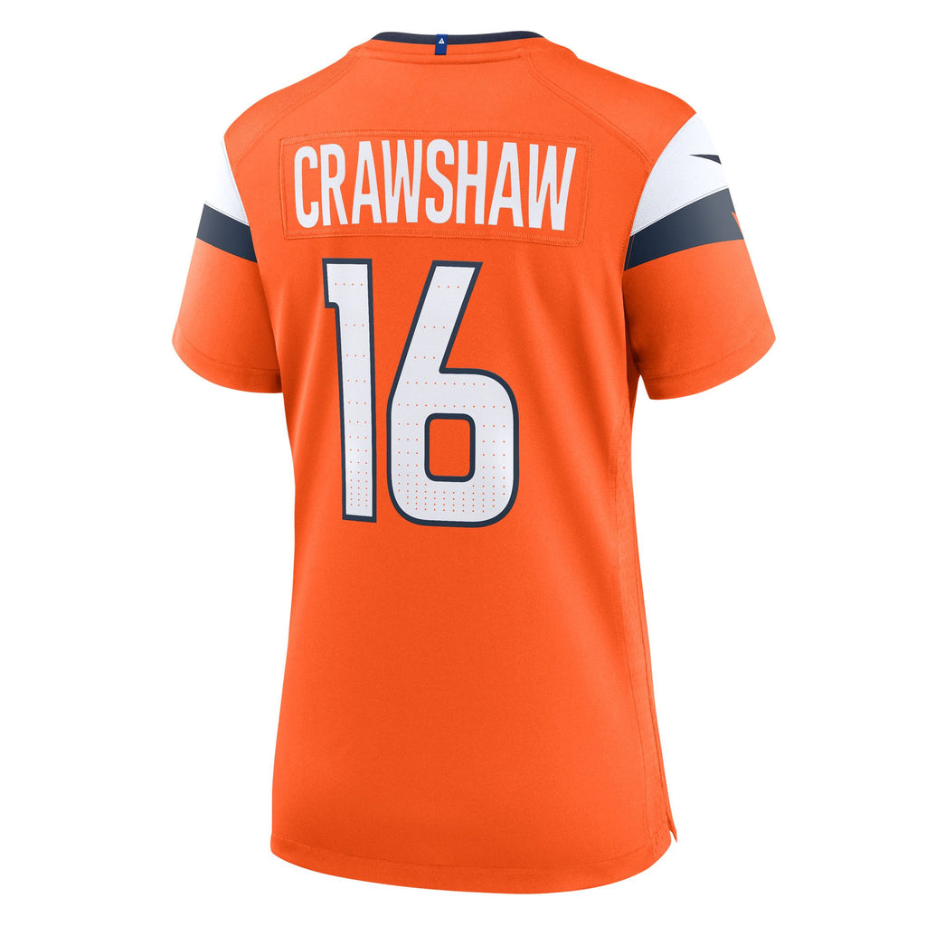 Women's Denver Broncos Jeremy Crawshaw Nike Orange Team Game Jersey