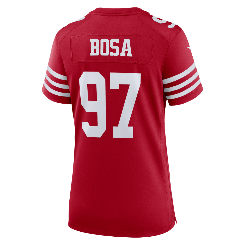 Women's San Francisco 49Ers Nick Bosa Nike Scarlet 80Th Anniversary Game Jersey