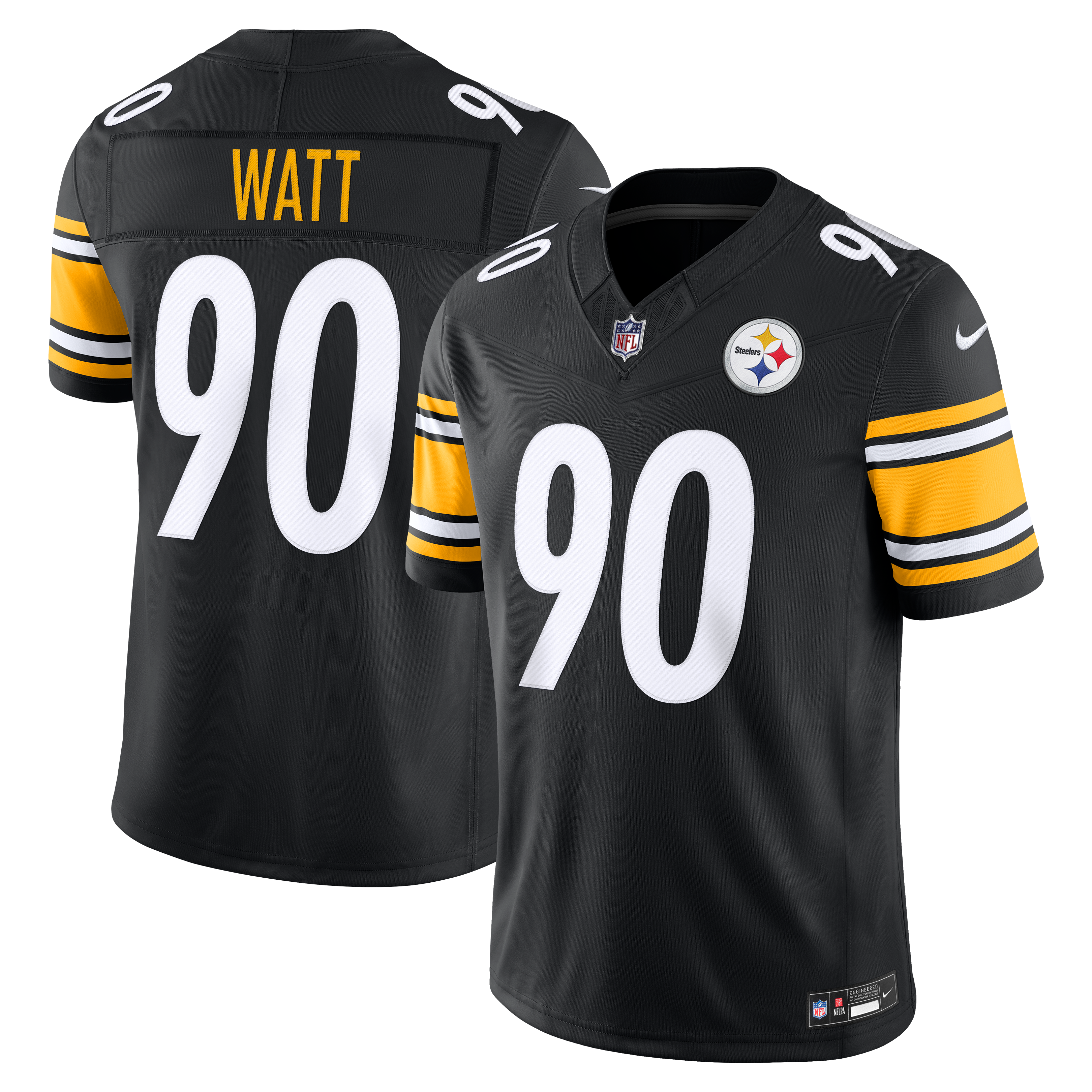 Men's Pittsburgh Steelers Tj Watt Nike Black Team Vapor Fuse Stitched Limited Jersey