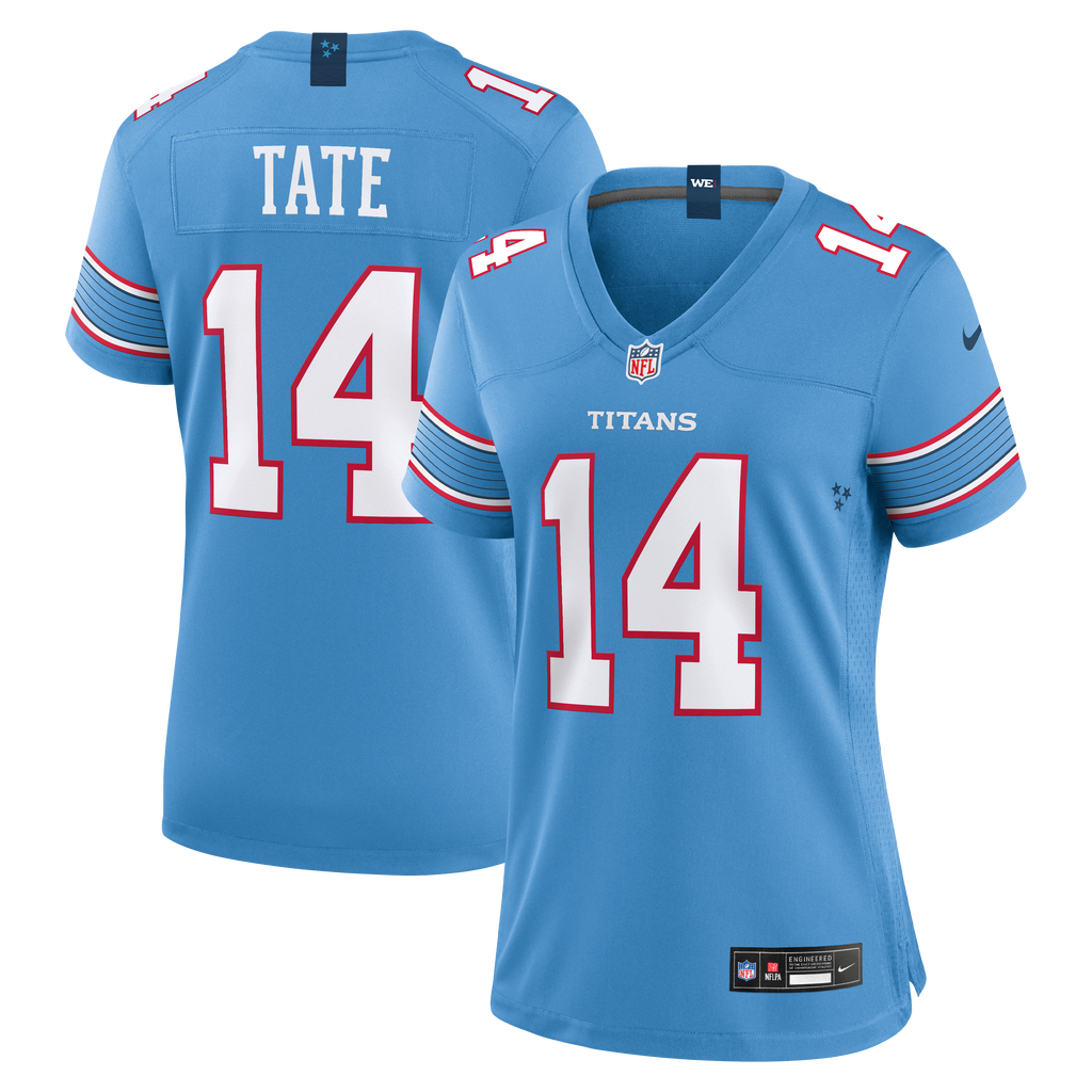 Women's Tennessee Titans Carnell Tate Nike Light Blue Team Game Jersey