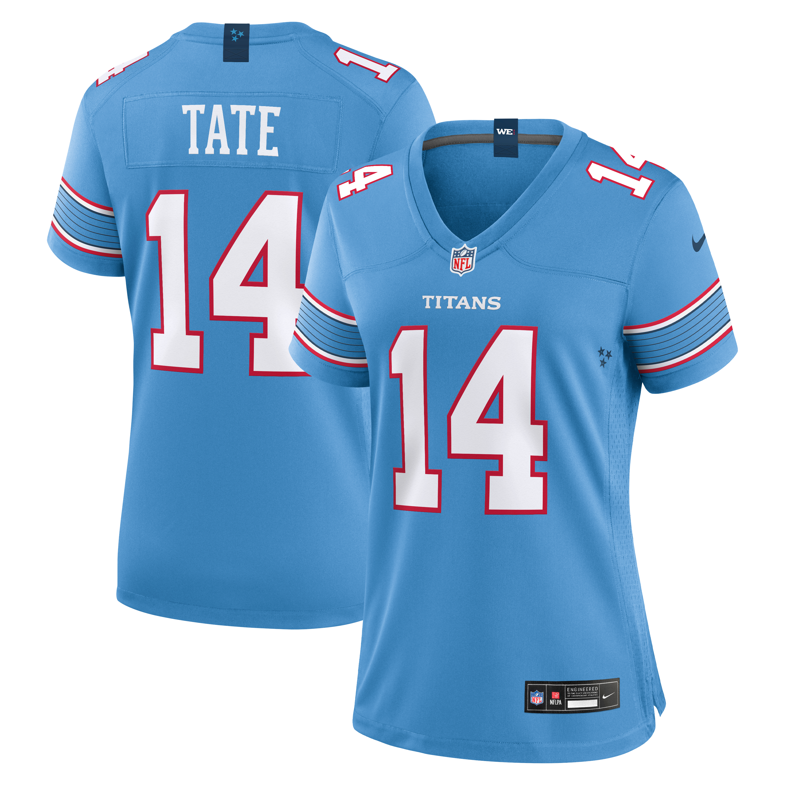 Women's Tennessee Titans Carnell Tate Nike Light Blue Team Game Jersey