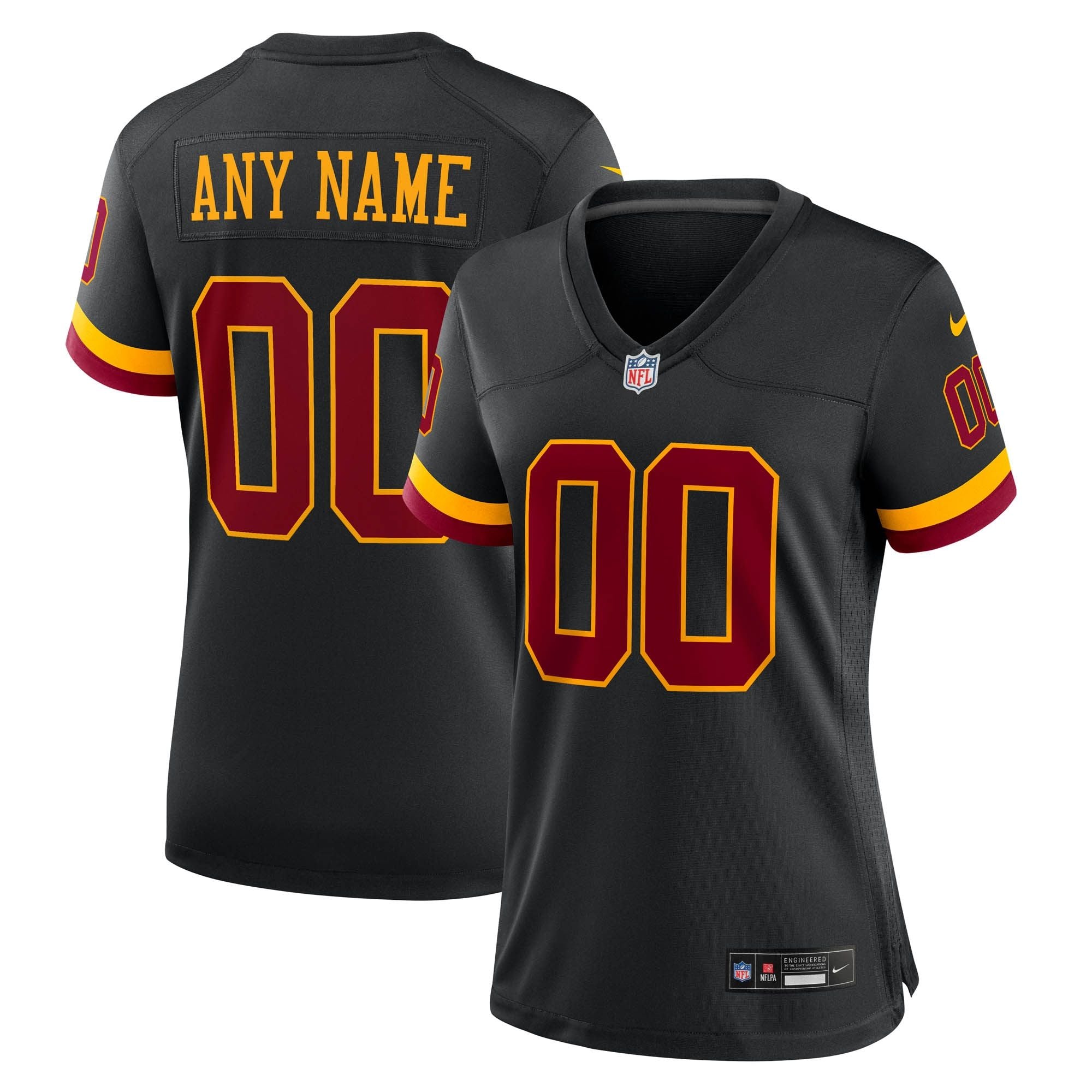 Women's Washington Commanders Nike Black Hail Raiser Alternate Custom Game Jersey