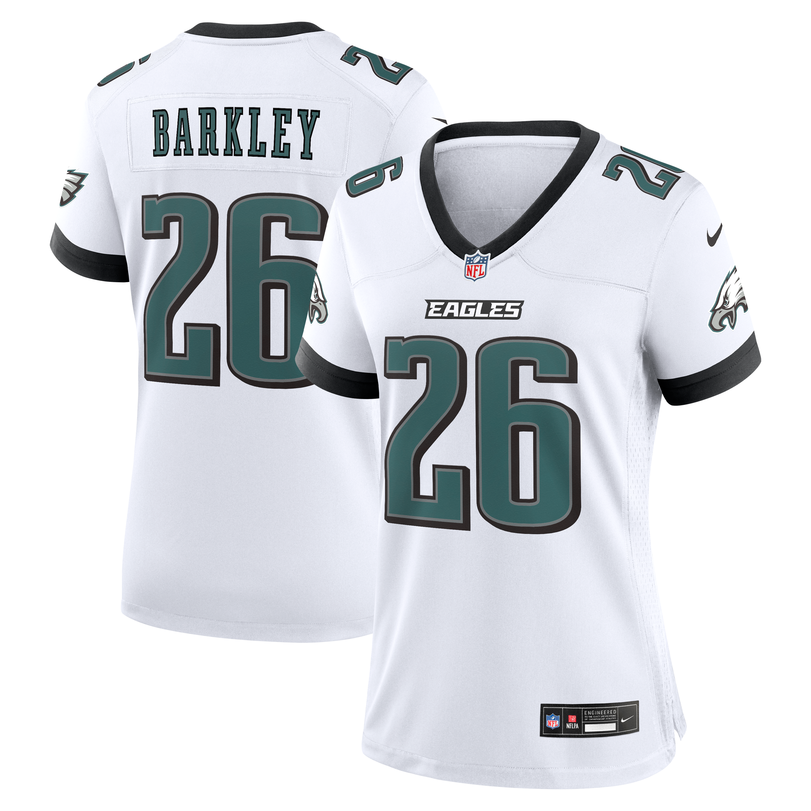 Women's Philadelphia Eagles Saquon Barkley Nike White Game Jersey
