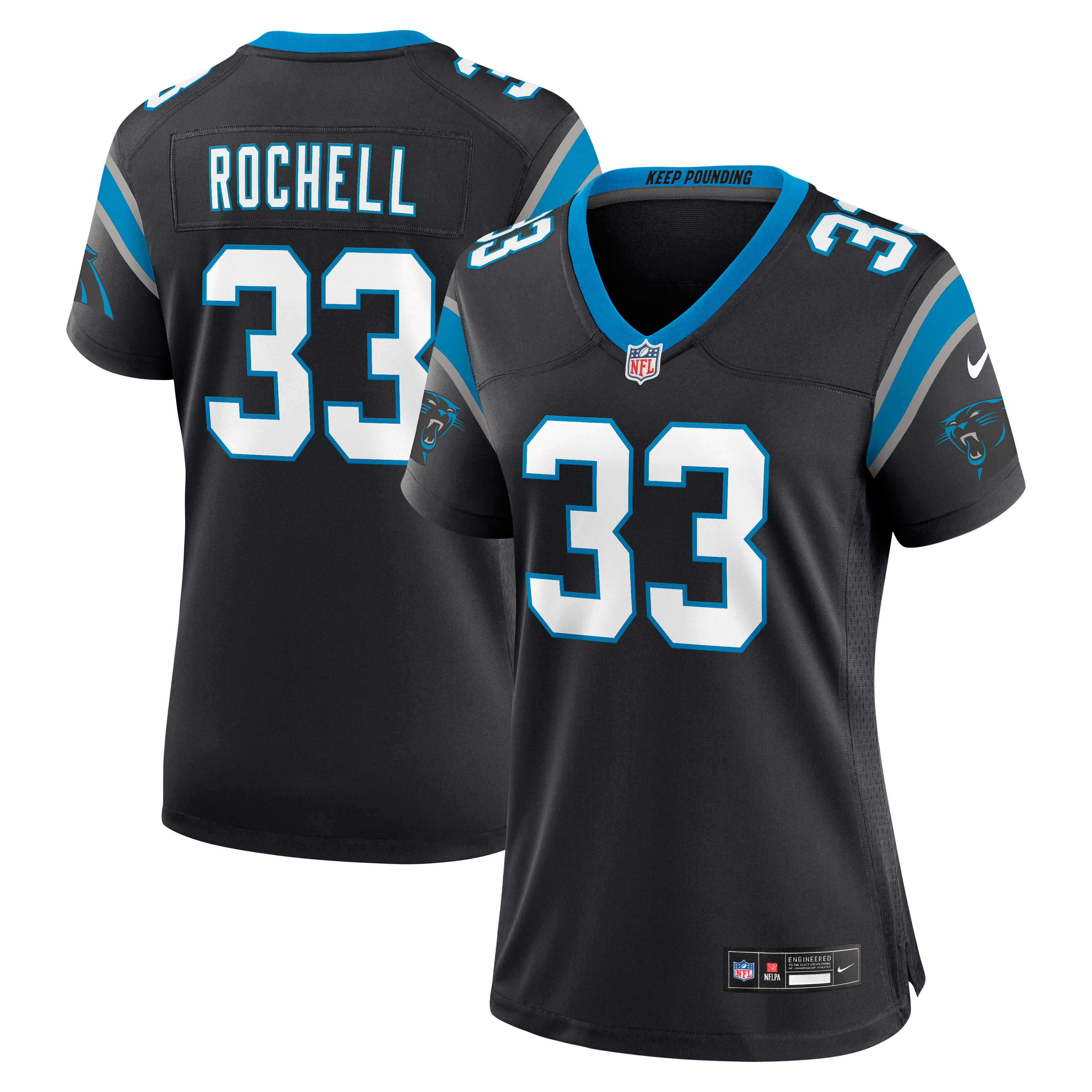 Women's Carolina Panthers Robert Rochell Nike Black Team Game Jersey