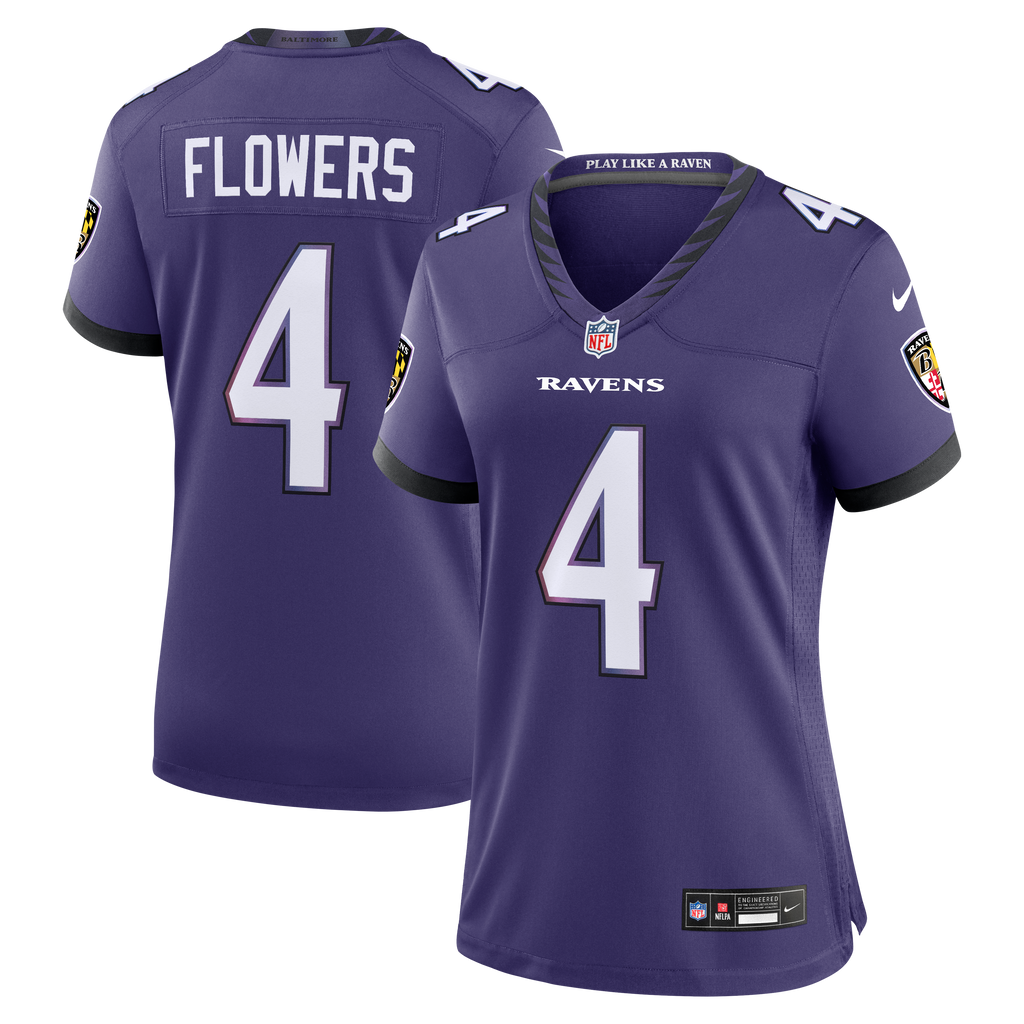 Women's Baltimore Ravens Zay Flowers Nike Purple Team Game Jersey