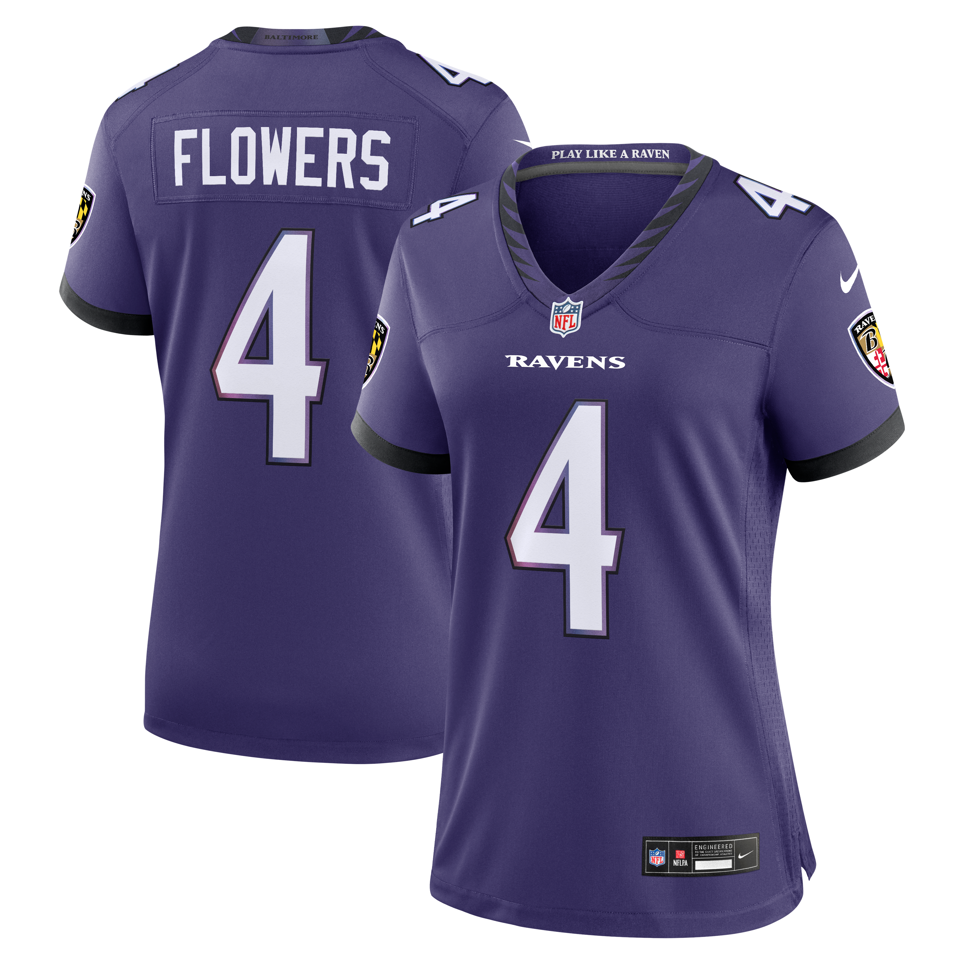 Women's Baltimore Ravens Zay Flowers Nike Purple Team Game Jersey