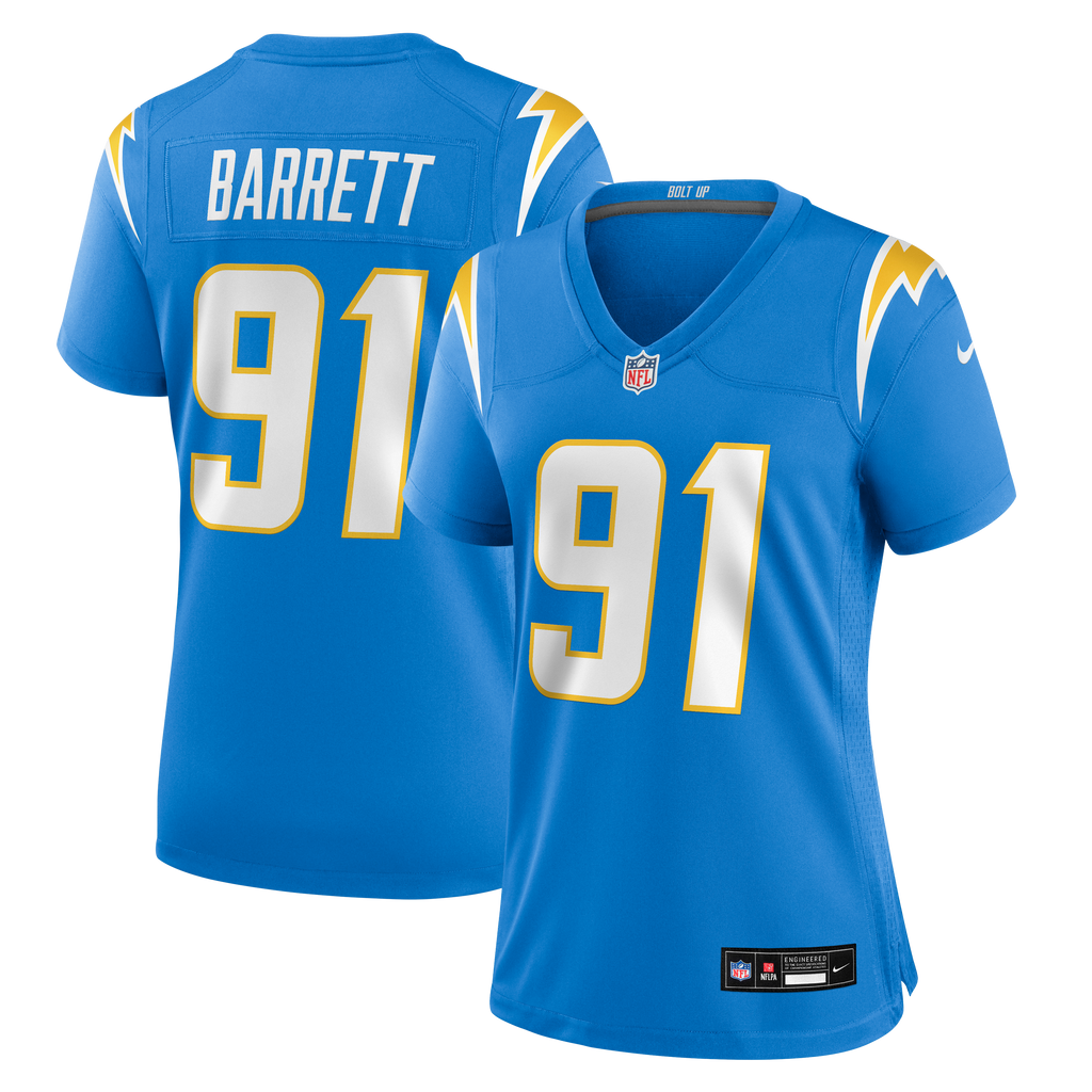 Women's Los Angeles Chargers Nick Barrett Nike Powder Blue Team Game Jersey