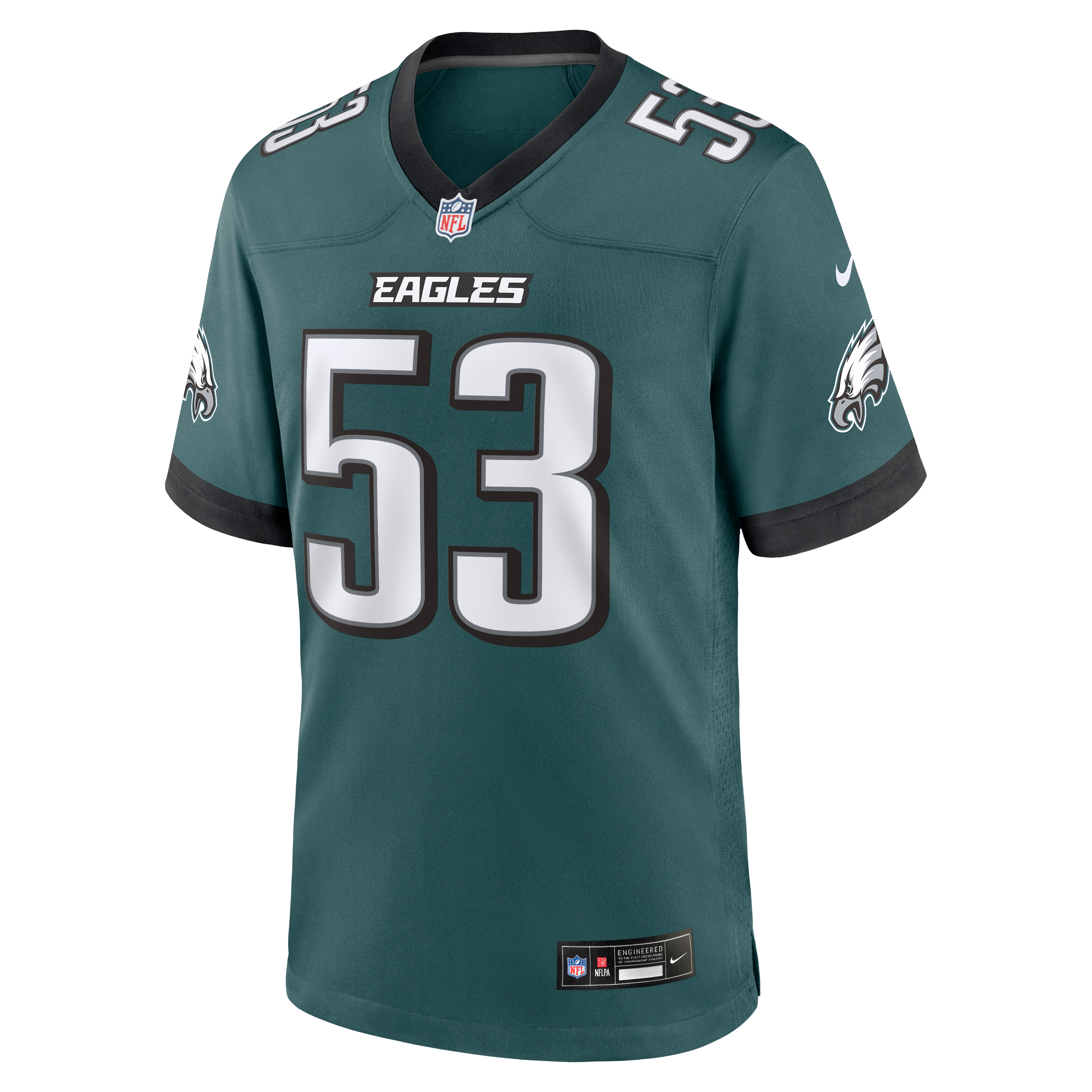 Men's Philadelphia Eagles Zack Baun Nike Midnight Green Team Game Jersey