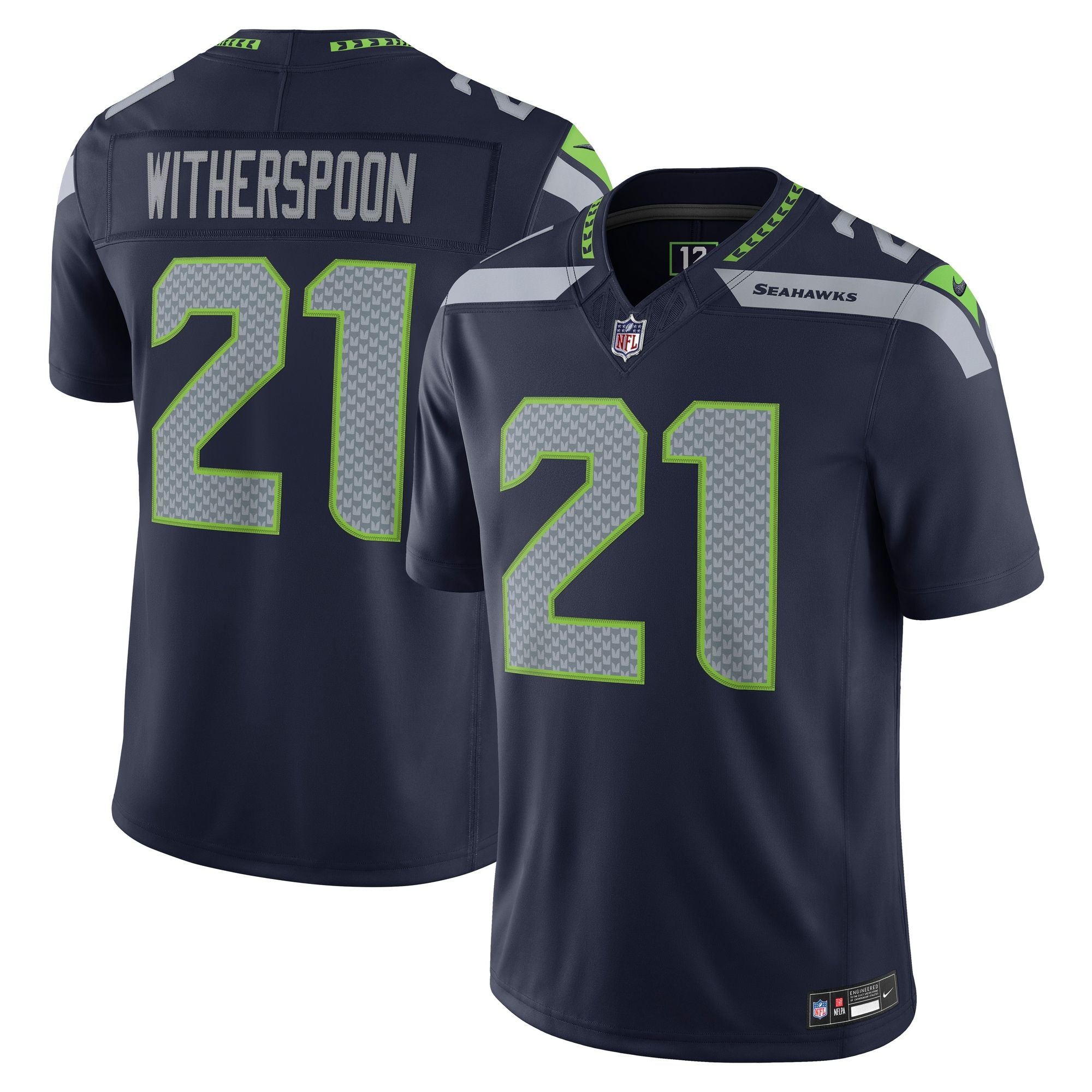 Men's Seattle Seahawks Devon Witherspoon Nike College Navy Team Vapor Fuse Stitched Limited Jersey
