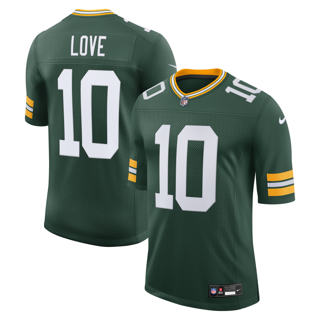 Men's Green Bay Packers Jordan Love Nike Green Vapor Untouchable Stitched Limited Jersey