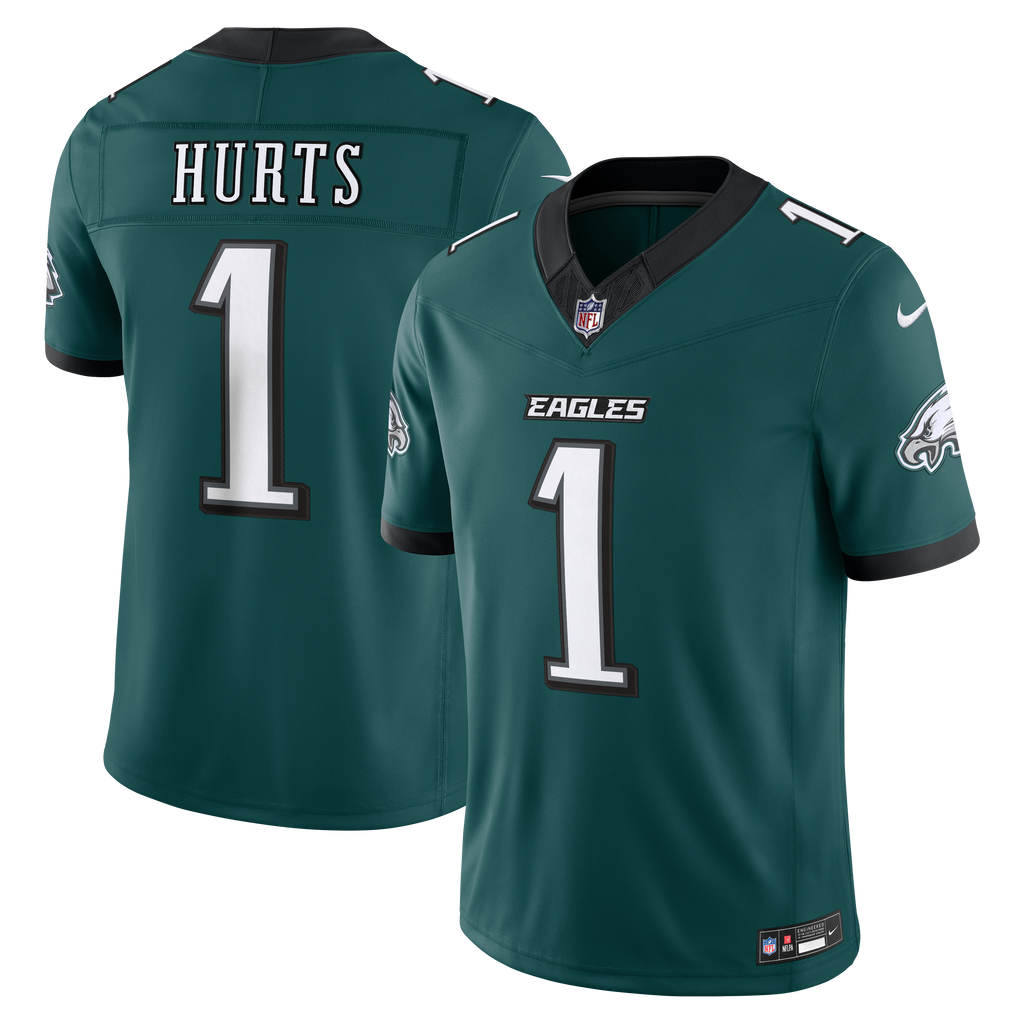 Men's Philadelphia Eagles Jalen Hurts Nike Midnight Green Team Vapor Fuse Stitched Limited Jersey