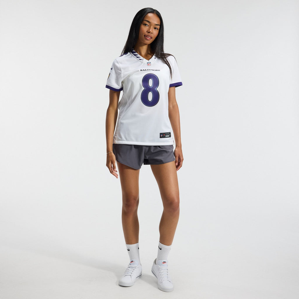 Women's Baltimore Ravens Lamar Jackson Nike White Game Jersey