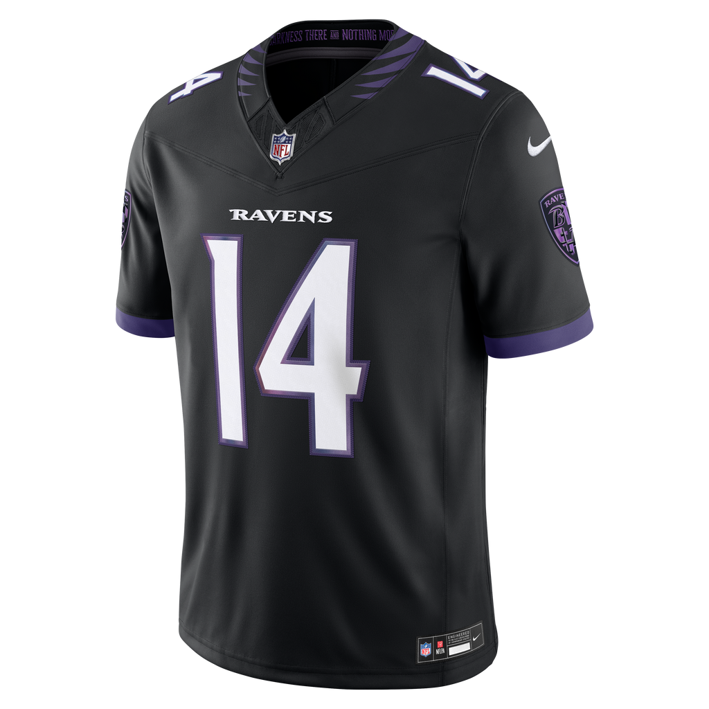 Men's Baltimore Ravens Kyle Hamilton Nike Black Alternate Vapor Fuse Stitched Limited Jersey