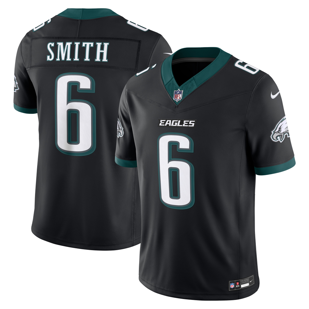 Men's Philadelphia Eagles Devonta Smith Nike Black Alternate Vapor Fuse Stitched Limited Jersey
